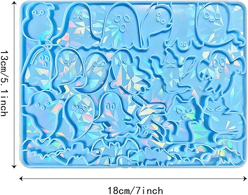 Miniatura 4 de Moldes de silicona de Halloween, moldes para colgantes láser, moldes de silicona de resina, moldes de epoxi espeluznantes para llaveros y