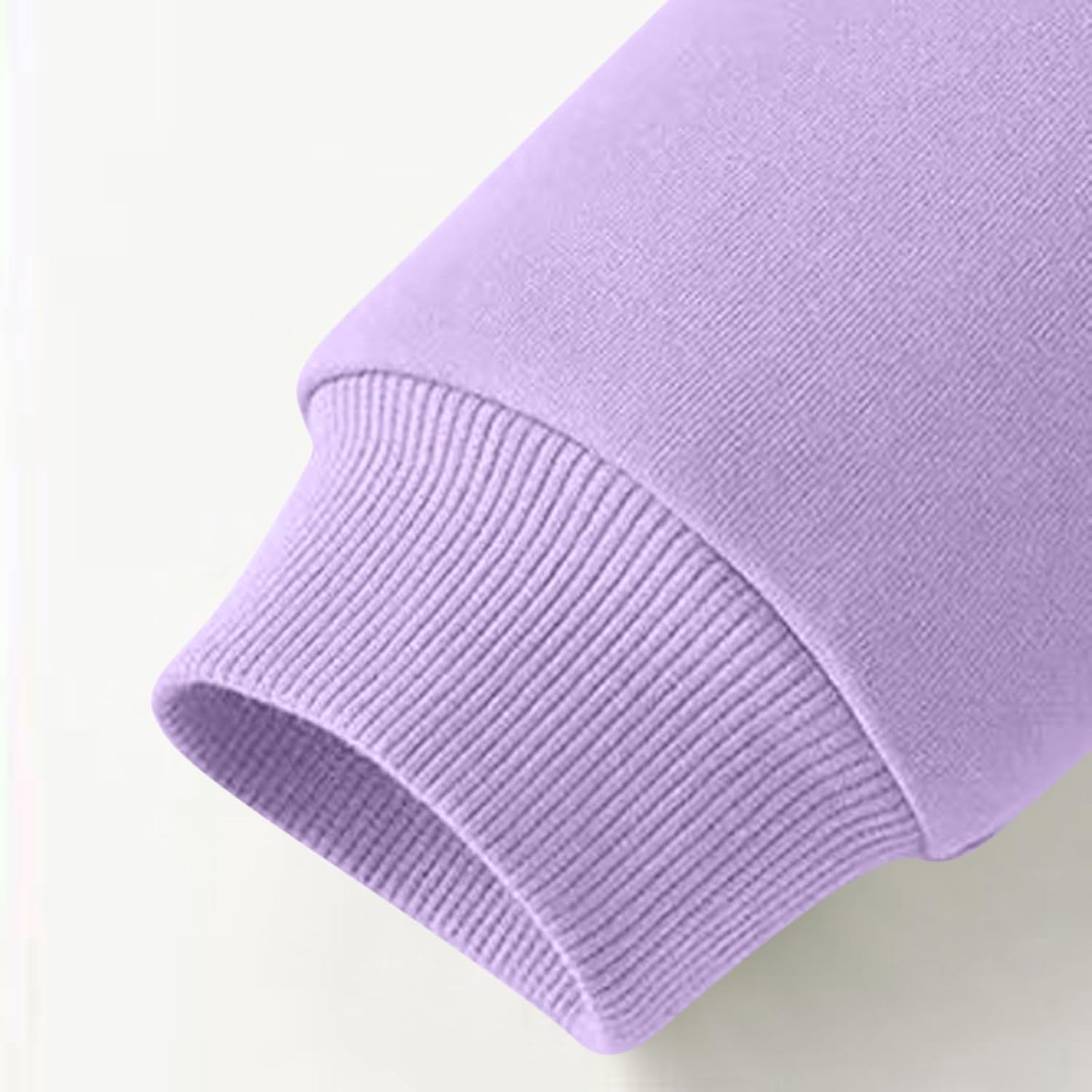 Girls Color Block Sleeve Warm Fleece Crewneck Sweatshirt