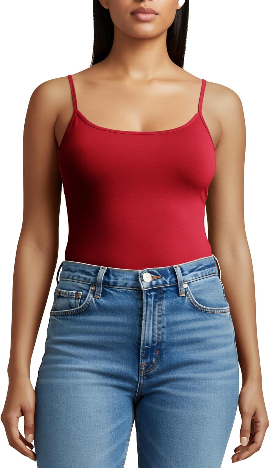 Emmalise Women's Camisole Built in Bra Wireless Fabric Support Short Cami - Image 5