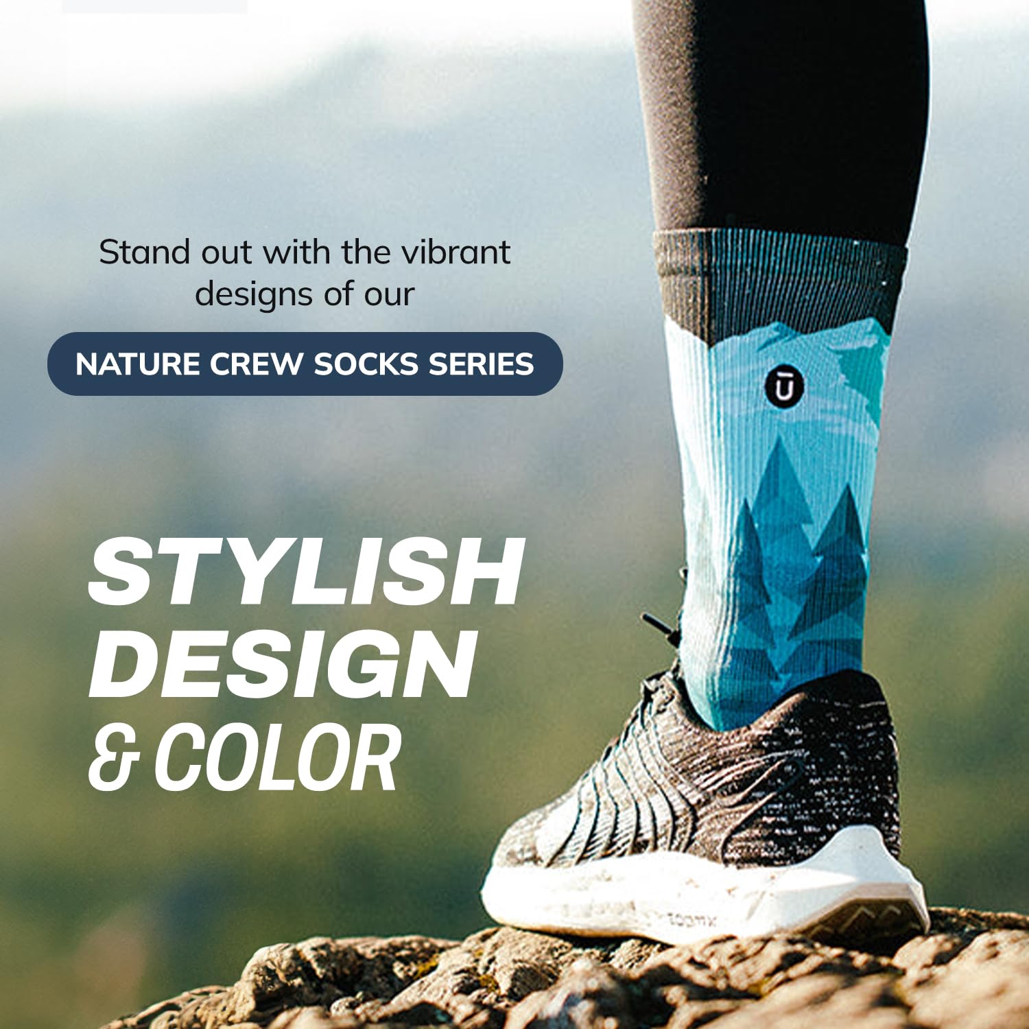 Outway Take A Hike Athletic Crew Socks with Arch Support, Size M/L