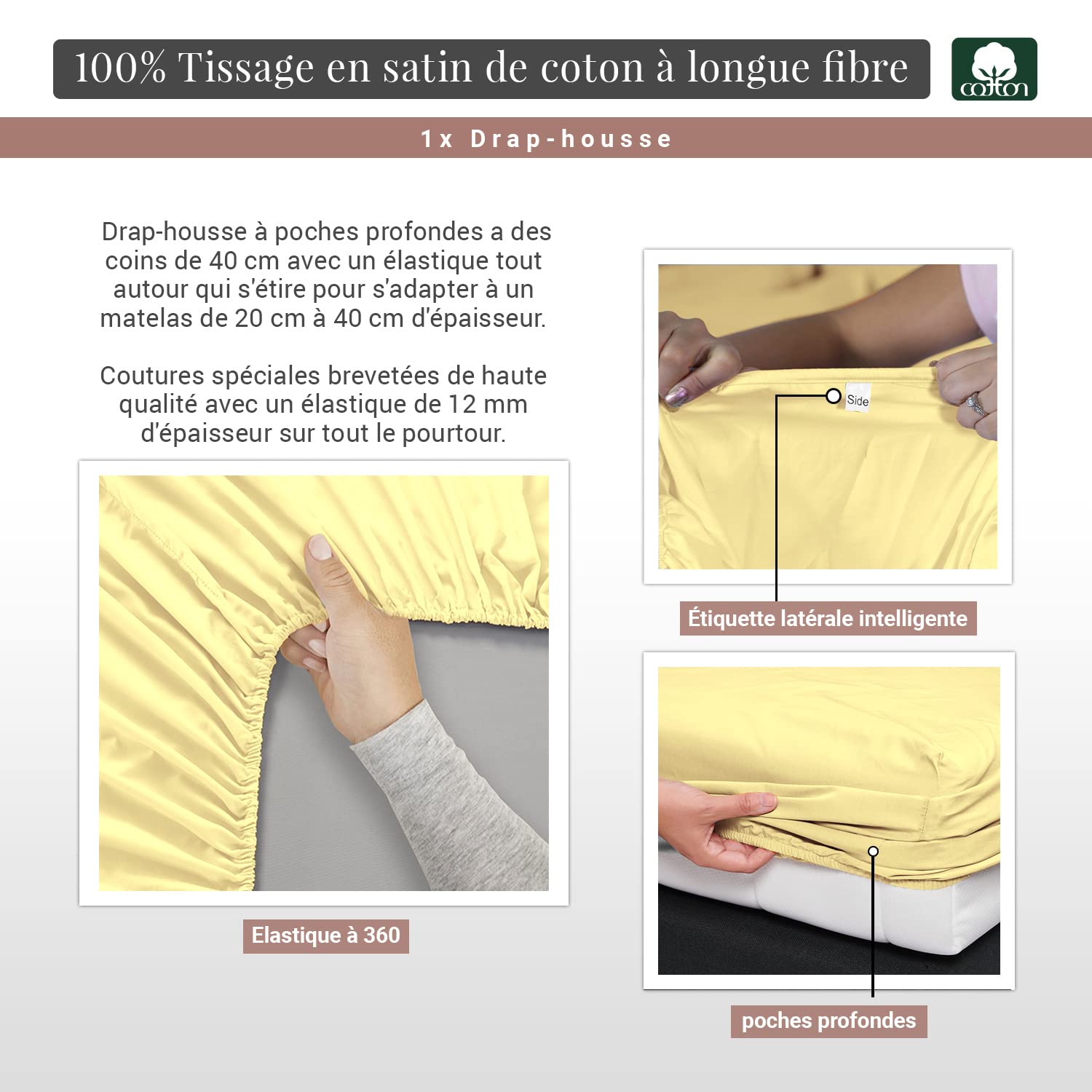 Pizuna Coton Peigné Drap Housse 200x200 Cm Rose Brumeuse 100 Coton Longue Tige 400 Fils Armure Satin Drap De Luxe Bonnet 40 Cm Rose Brumeuse Coton 2 Pers Df83337e Eda2 5500 92c6 C636cd94d638