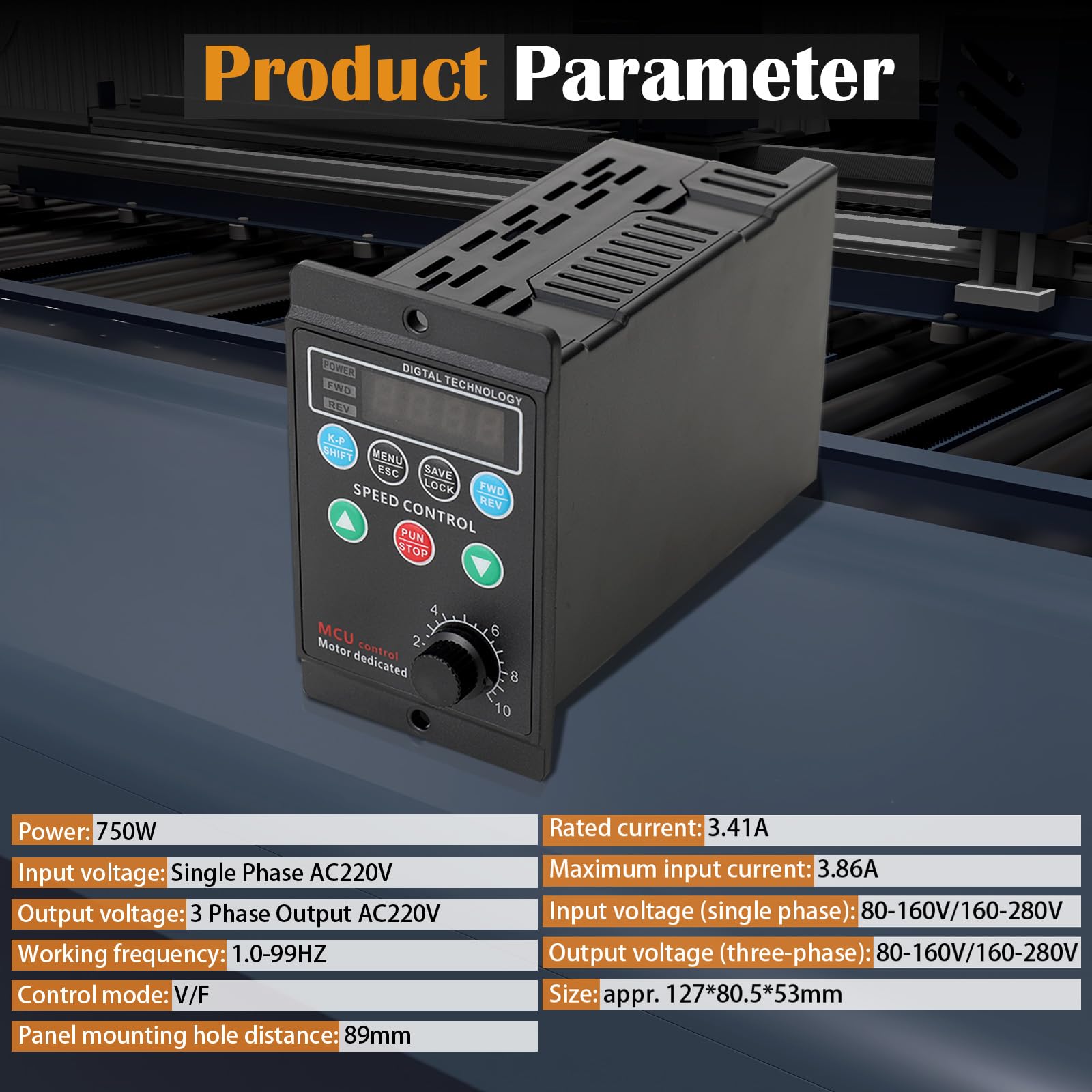 Convertisseur de fréquence, 750 W VFD Convertisseur de fréquence Inverter Inverter Onduleur Variable Frequency Driver Inverter Entrée monophasée et sortie triphasée, pour moteurs triphasés 3