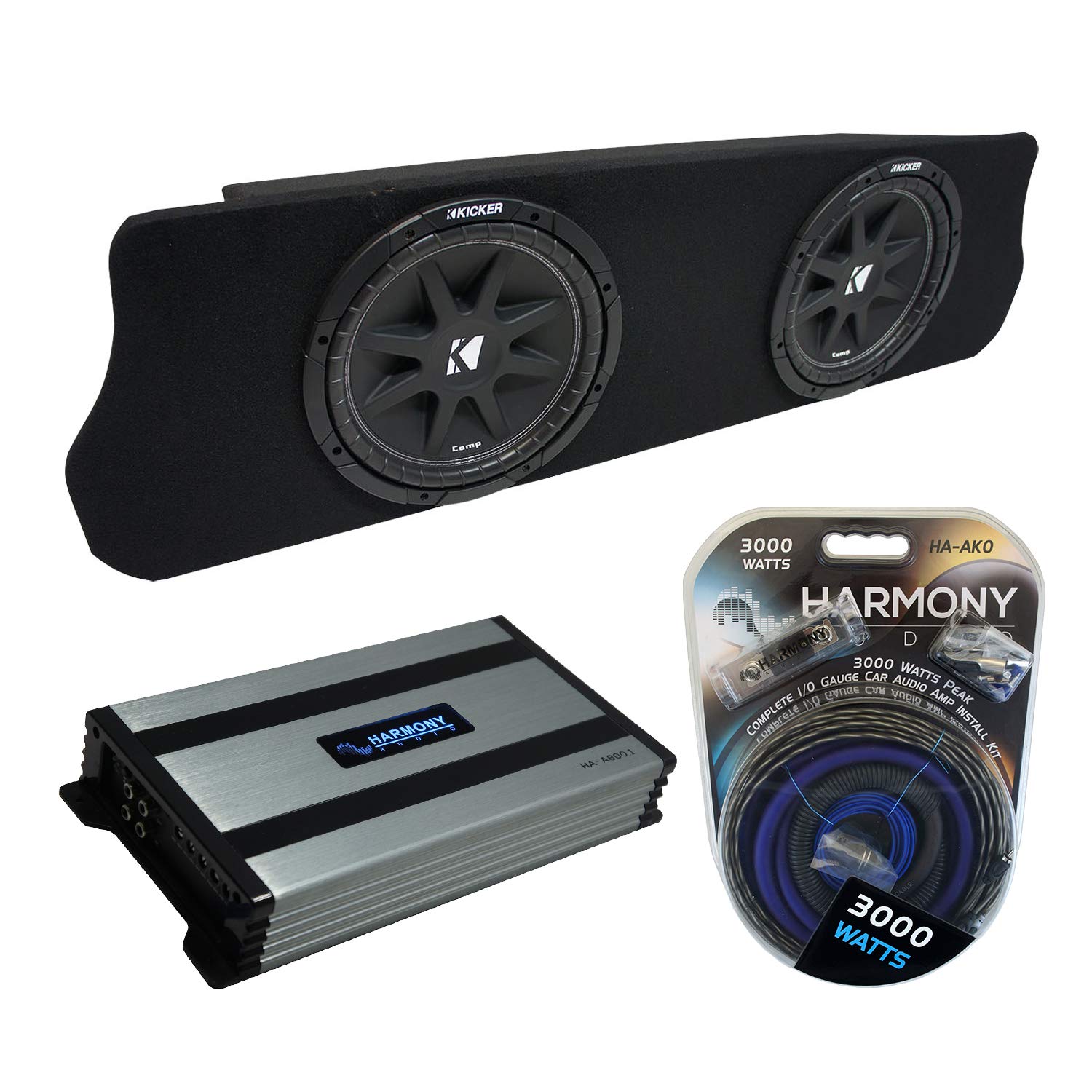 Harmony Audio Compatible with 1994-2004 Ford Mustang Coupe Kicker Bundle Comp C10 Dual 10