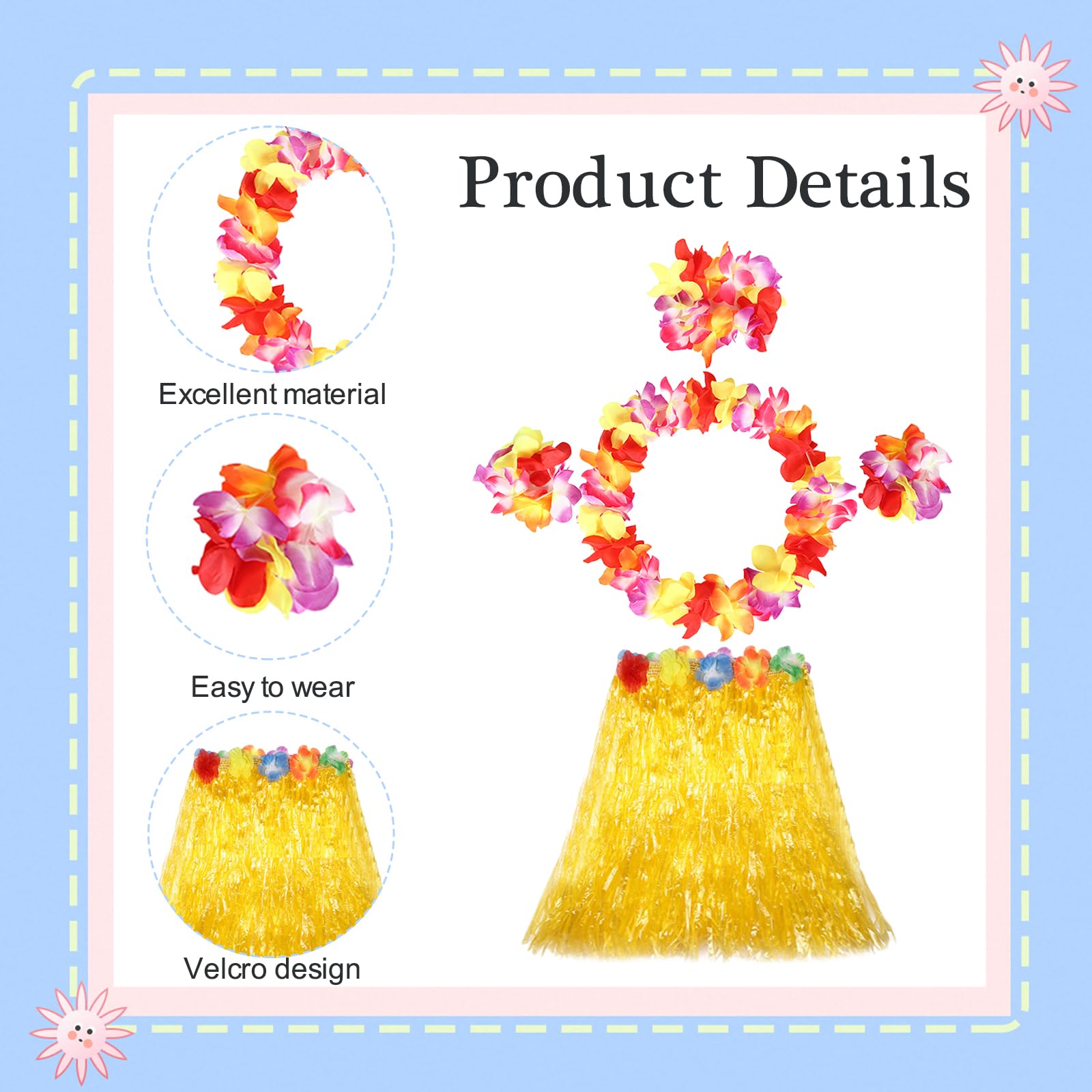 Ycfish Hawaiian Hula Grass Skirt with Adjustable Waistband - Image 3