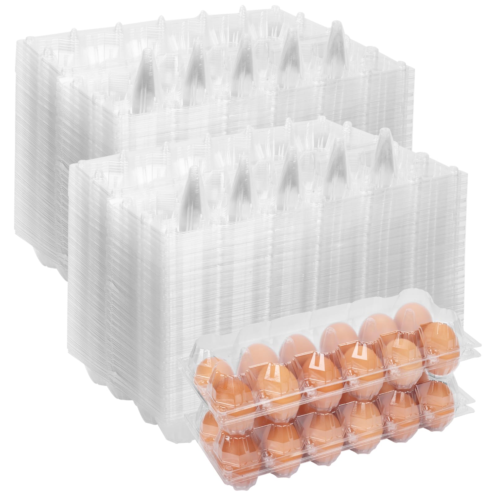Paquete de 120 cajas de huevos baratas a granel, 12 contenedores de huevos para huevos de gallina, una docena de cajas de huevos vacías para granja de pollos en el hogar, exhibición de