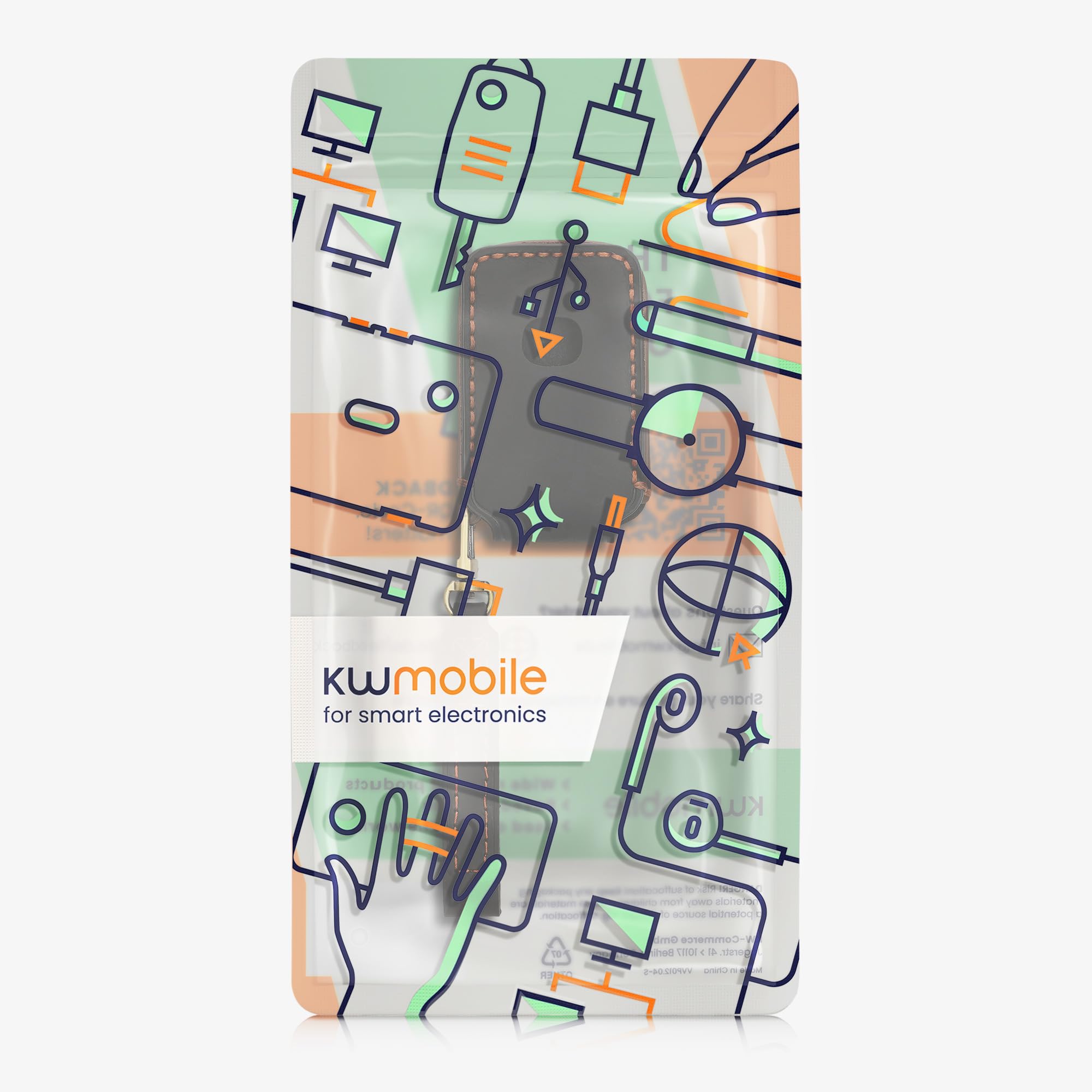 kwmobile Etui na klucze z prawdziwej skóry kompatybilne z Mazda 3-klawisz CX30 CX50 CX60 CX90 MX-30 – Premium etui na kluczyk samochodowy – skórzane etui na smart key – czarne
