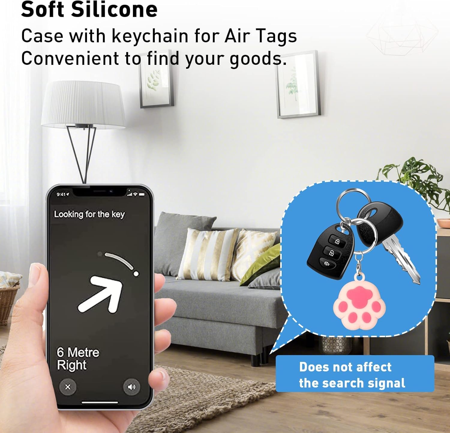 aicase soft silicon airtag holder with keychain for bagswalletcatdogcar keysbagpack airtag keychain for womangirlsboyskids cute and lovely pi