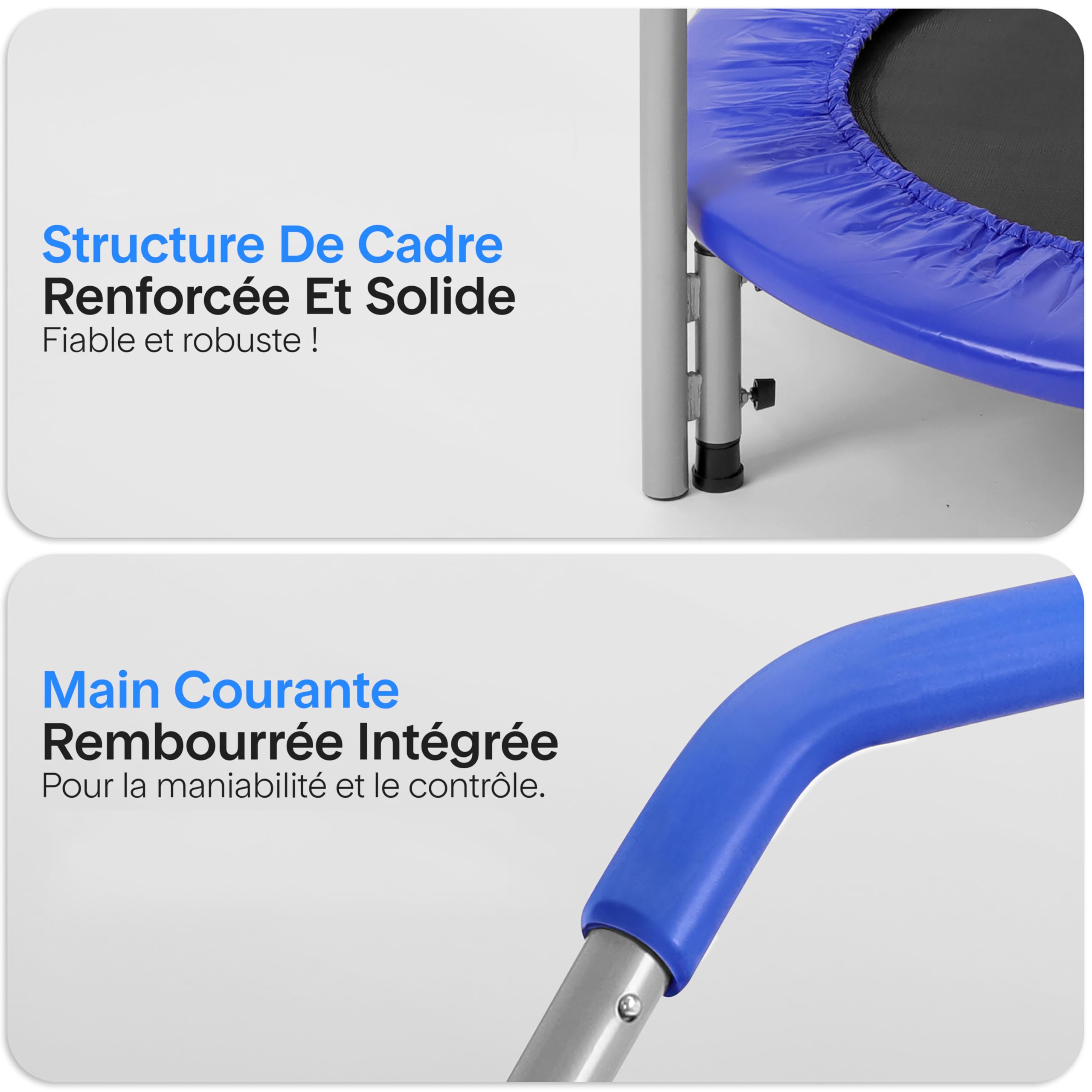 SereneLife Trampoline Pliable 102 cm – Mini Trampoline de Fitness Compact pour Enfants et Adultes, Rebondisseur d’Exercice, Équipement d’Entraînement Intérieur/Jardin, Design sans Ressort, Max. 90 kg