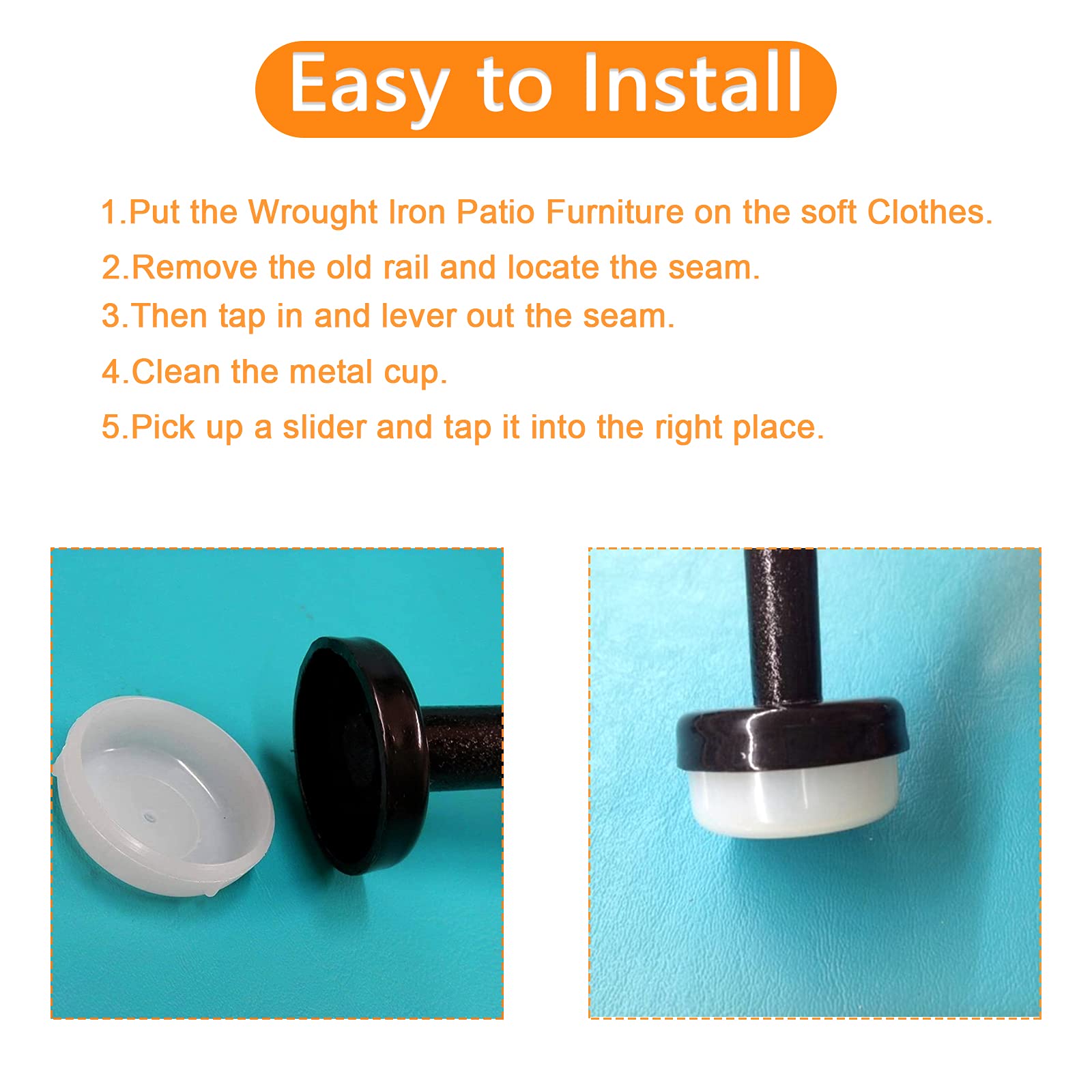 plastic feet for wrought iron chairs