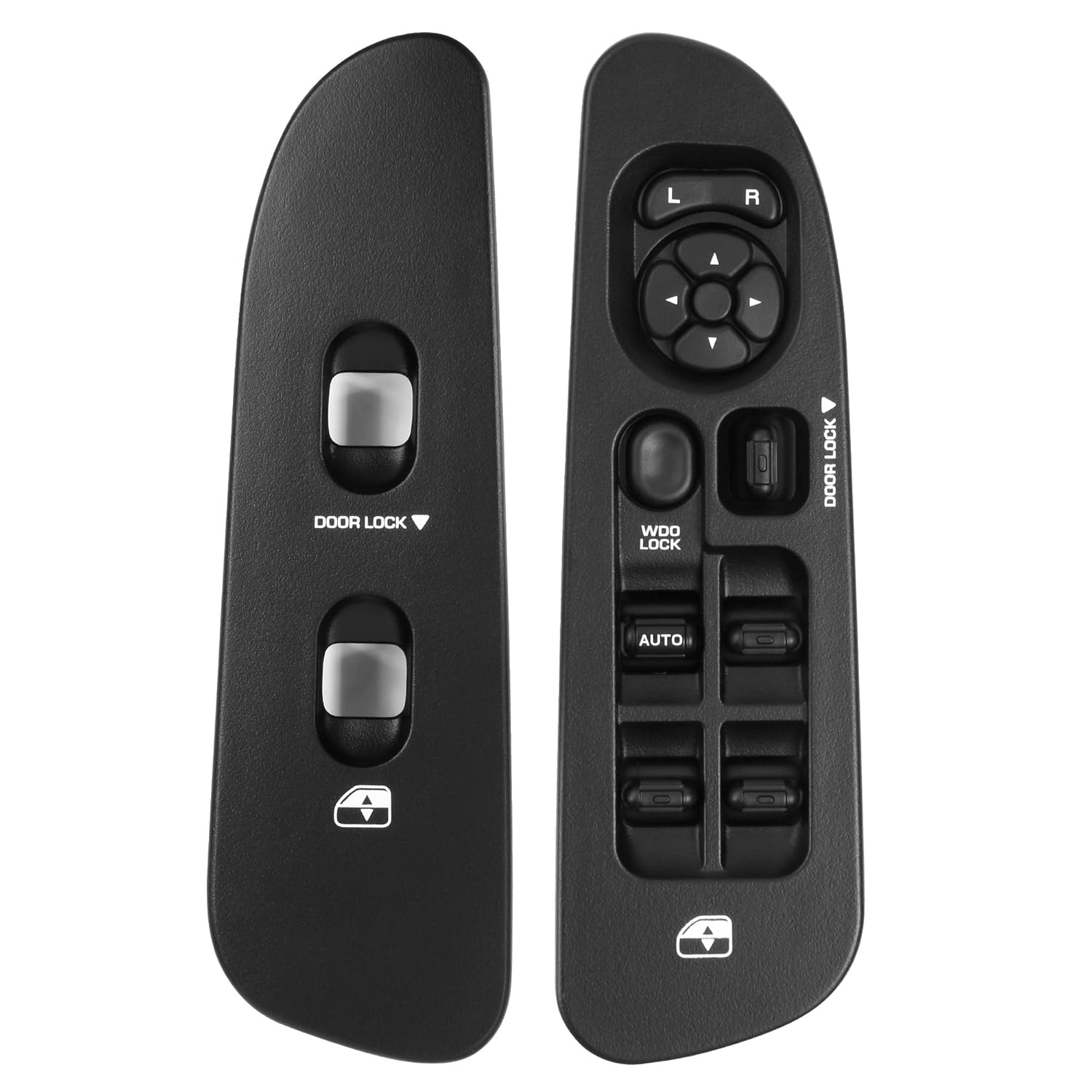 BASIKER Master Power Window Switch and Bezel Driver Side and Window Bezel Passenger Side Replacements for 2002-2010 Dodge Ram 1500 2500 3500, Black