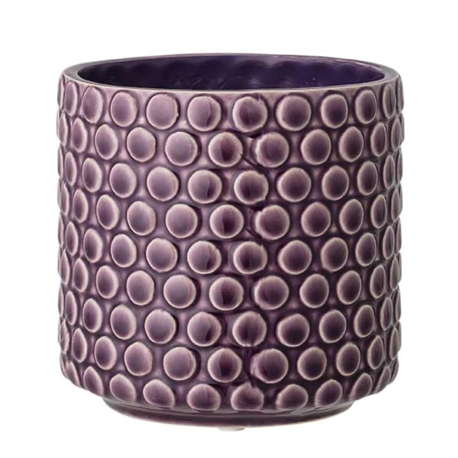 Nordring Dotty 12.5cm Vintage Ceramic Plant Pot, Purple, 12,5 cm