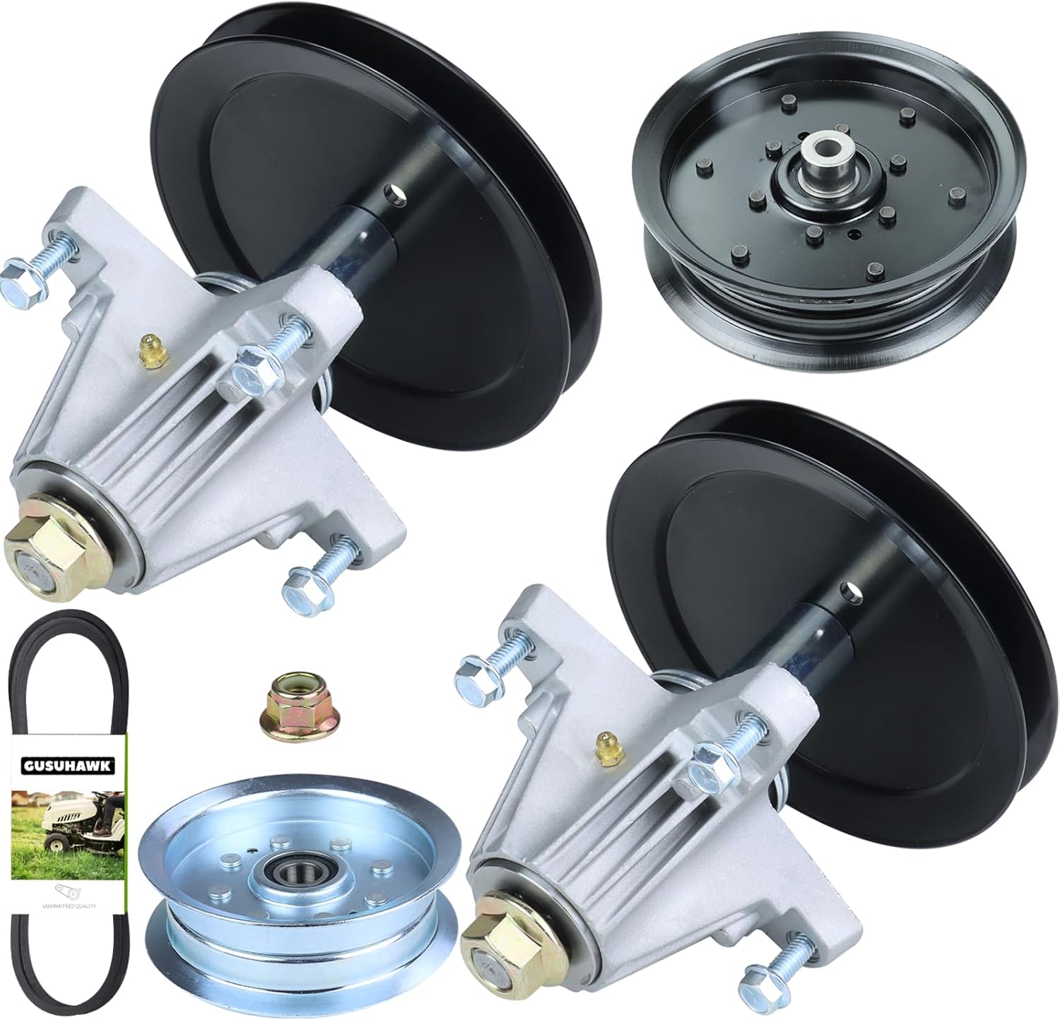 2 Pack 918-05078A Spindle Assembly with 756-05034A 756-04511B Idler Pulley 954-04325 for Cub Cadet RZT-L46 KH Fab, RZT-S46 KH Fab, RZT-SX 46 Efi Fab, Mustang Xp 46 Fab, Z6400, ZT-S46 KH Mower