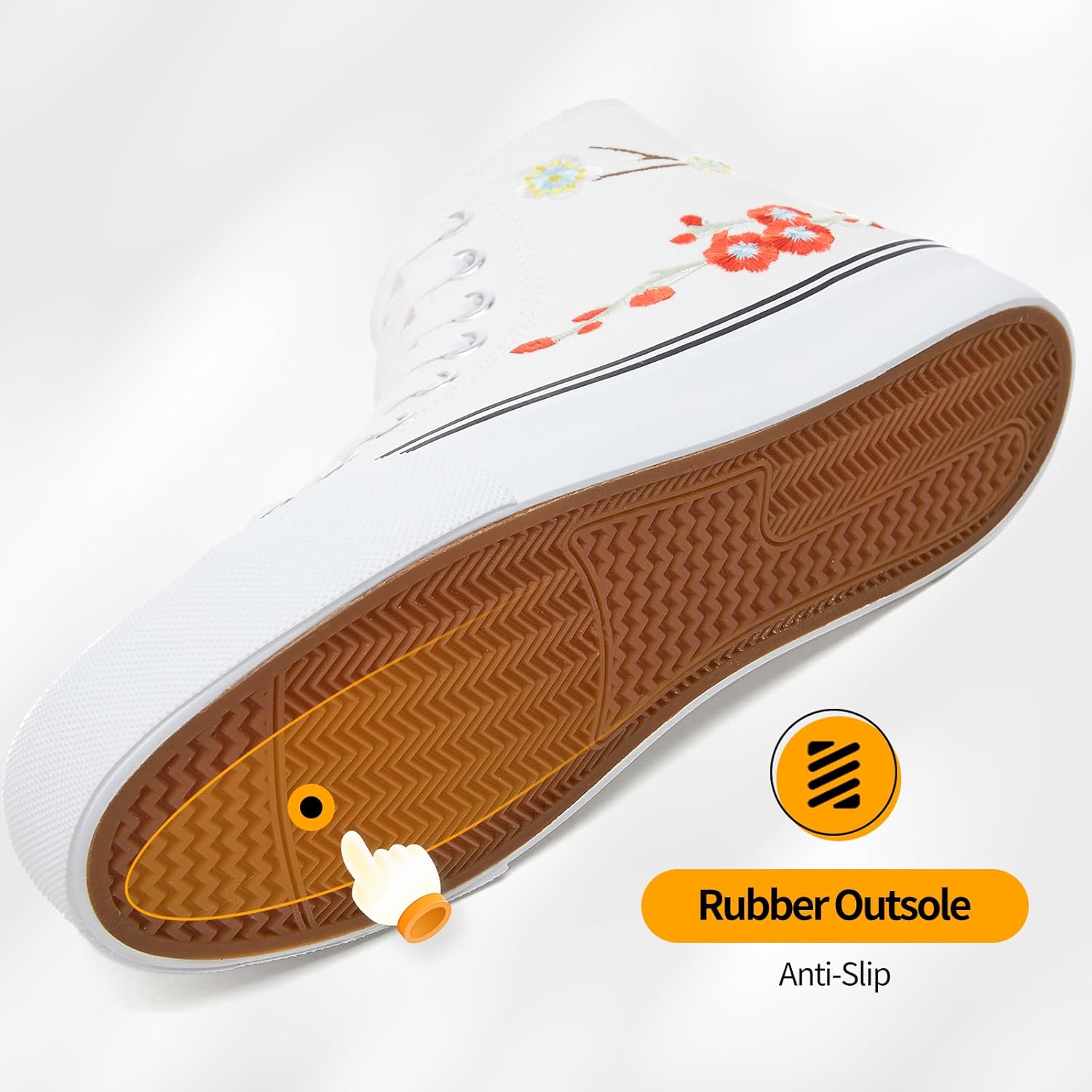 ZGR Womens High Top Canvas Sneakers,Lace-up Canvas Shoes,Casual Tennis Walking Shoes - Image 6