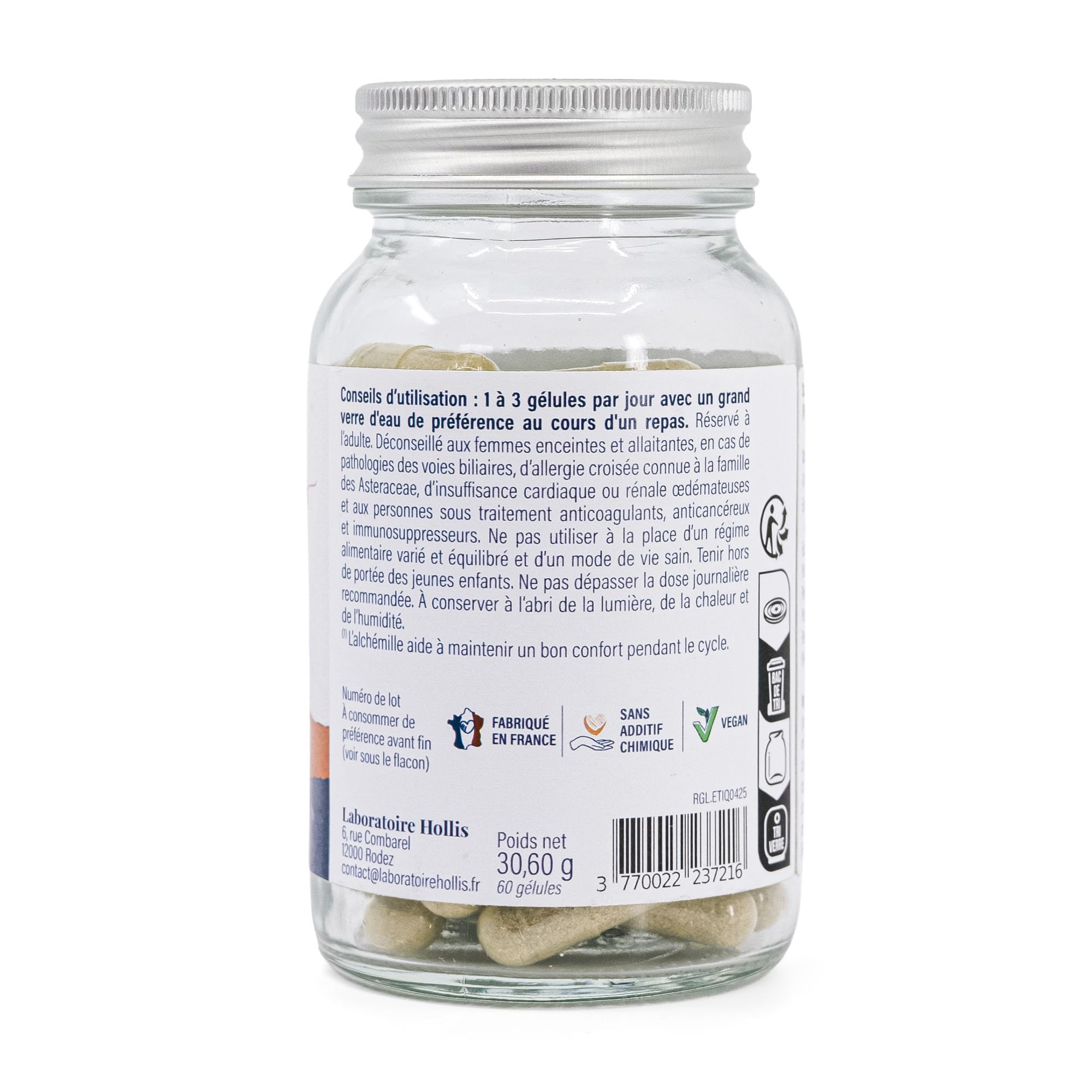 HOLLIS Les Ponctuelles Règles Complément Alimentaire 60 Gélules