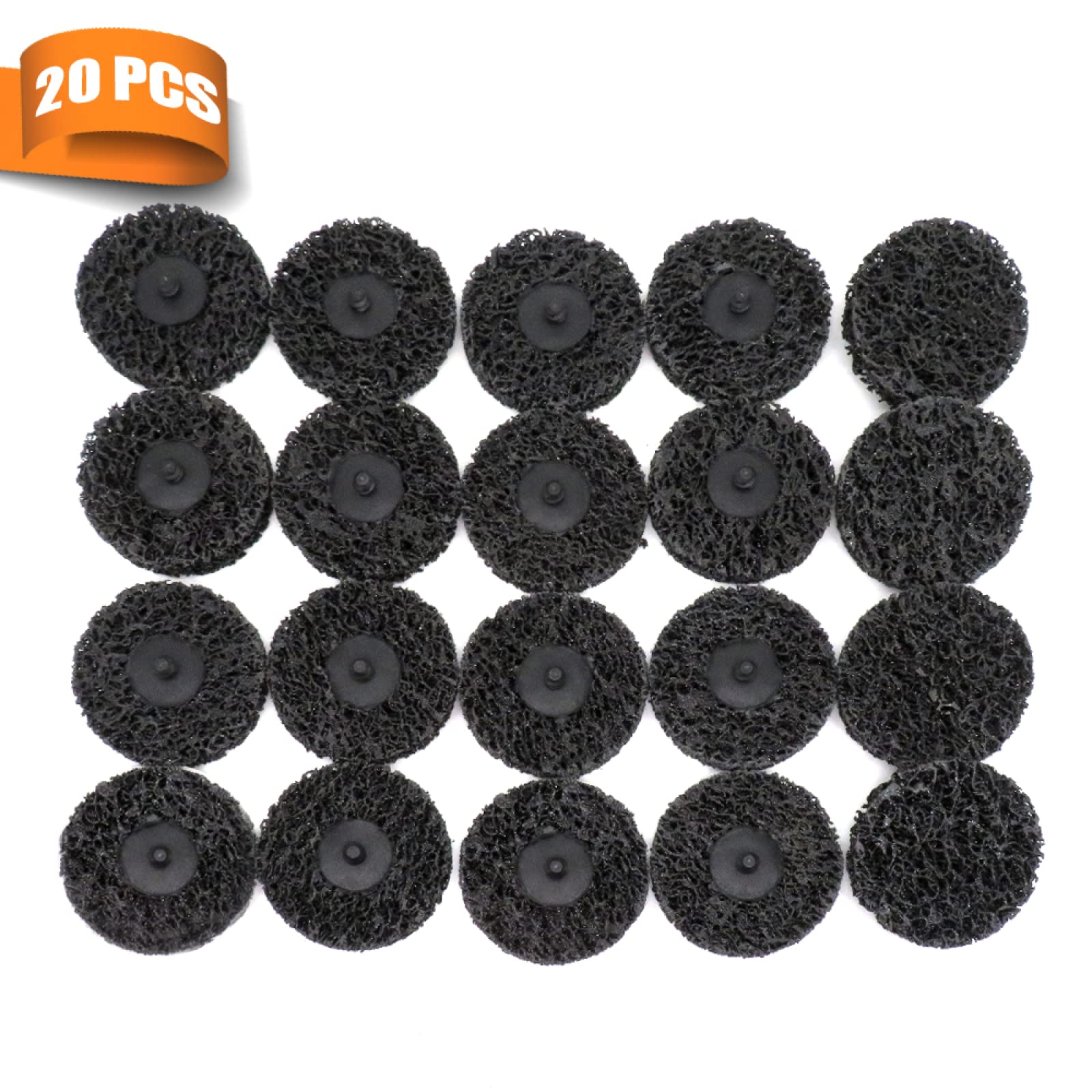 20 Piezas De 3 "y 75mm De Cambio Rápido, Fácil Tira Y Discos De Limpieza, Negro Para Eliminación De Óxido De Pintura, Preparación Automática De Superficies, Herramientas De Pulido Abrasivo