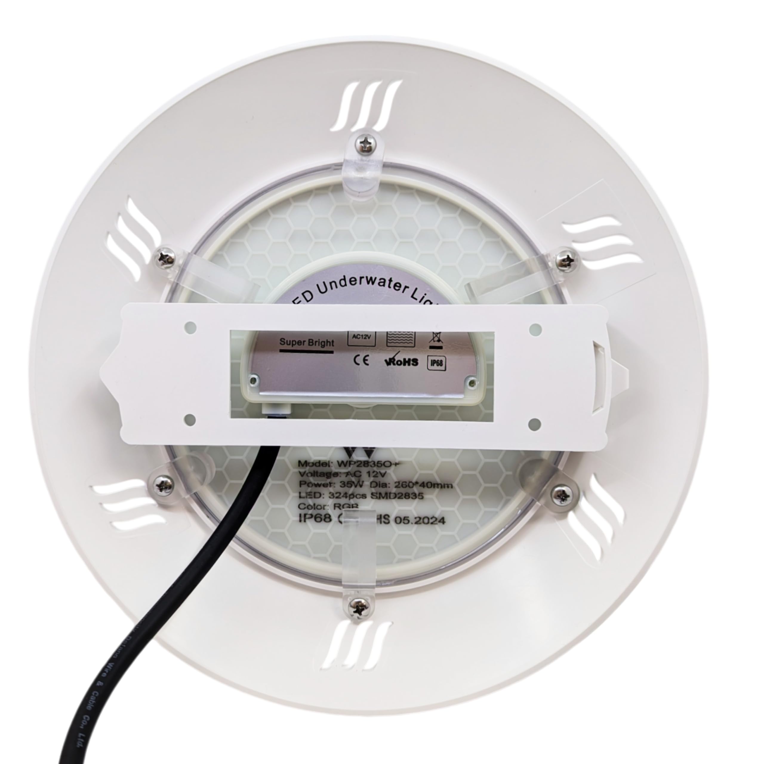 SWIMHOME Warmpool Foco LED para Piscina Resina Epoxy 35W RGB y Blanco 6000K con Memoria para Piscinas de Hormigón