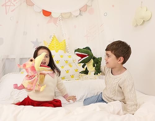 Miniatura 5 de Marionetas de mano para niños, marionetas de mano de dinosaurio, juguetes de dinosaurio, marionetas de peluche, juguete de dinosaurio, juguete de