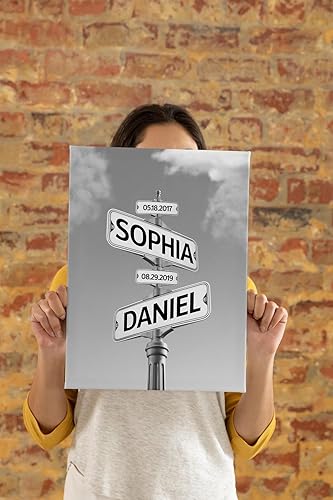 Vista 30 de VIRAGIL Lienzo personalizado para el Día de la Madre – Regalo con nombre personalizado para mamá, abuela, nana, Gigi de hija, hijo, nietos – Arte
