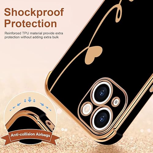 Miniatura 3 de LCHULLE Funda compatible con iPhone 13 para mujeres y niñas, bonito diseño de corazón de amor, cubierta de TPU suave a prueba de golpes, protección