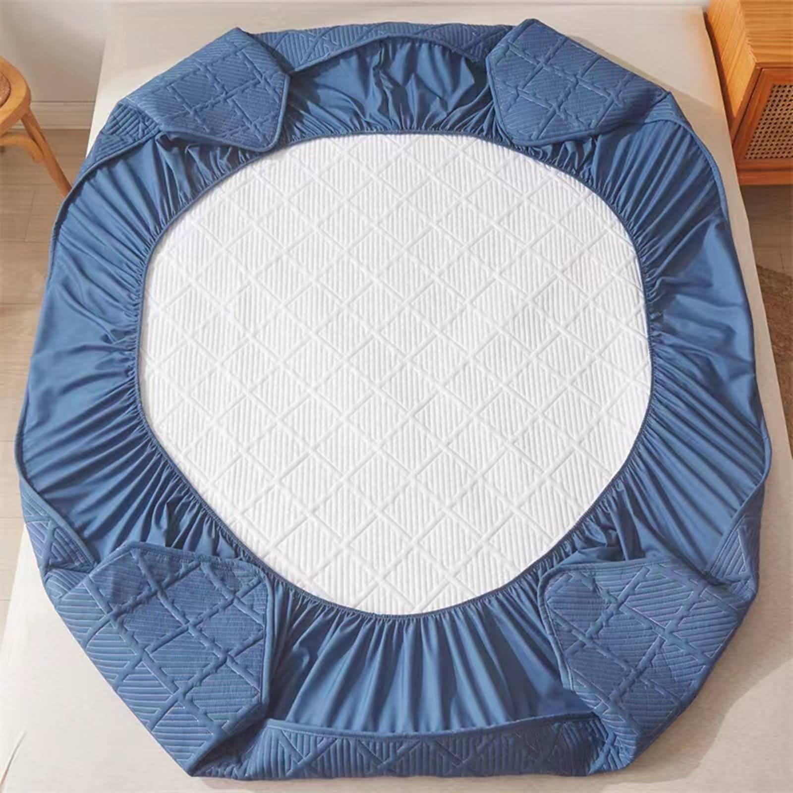 Set Lenzuola con Angoli e Federe, Lenzuolo Con Angoli con 2 Federe in Cotone poliestere Texture a reticolo con Morbido e Lavabile in Lavatrice, Blu, 90 x 200cm