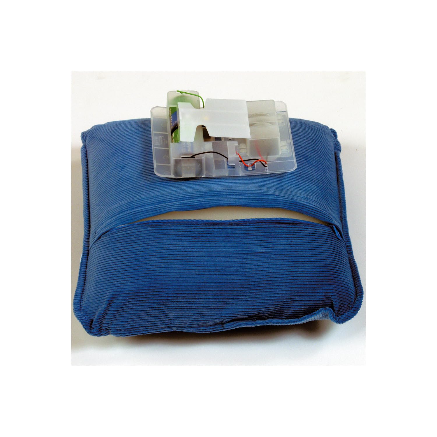 Sport-Thieme Vibrationskissen | Massagekissen mit druckempfindlicher Vibrationsfunktion | Batteriebetrieben, Waschar, Leicht u. Mobil | 100% Baumwolle | 30x30 cm | Blau