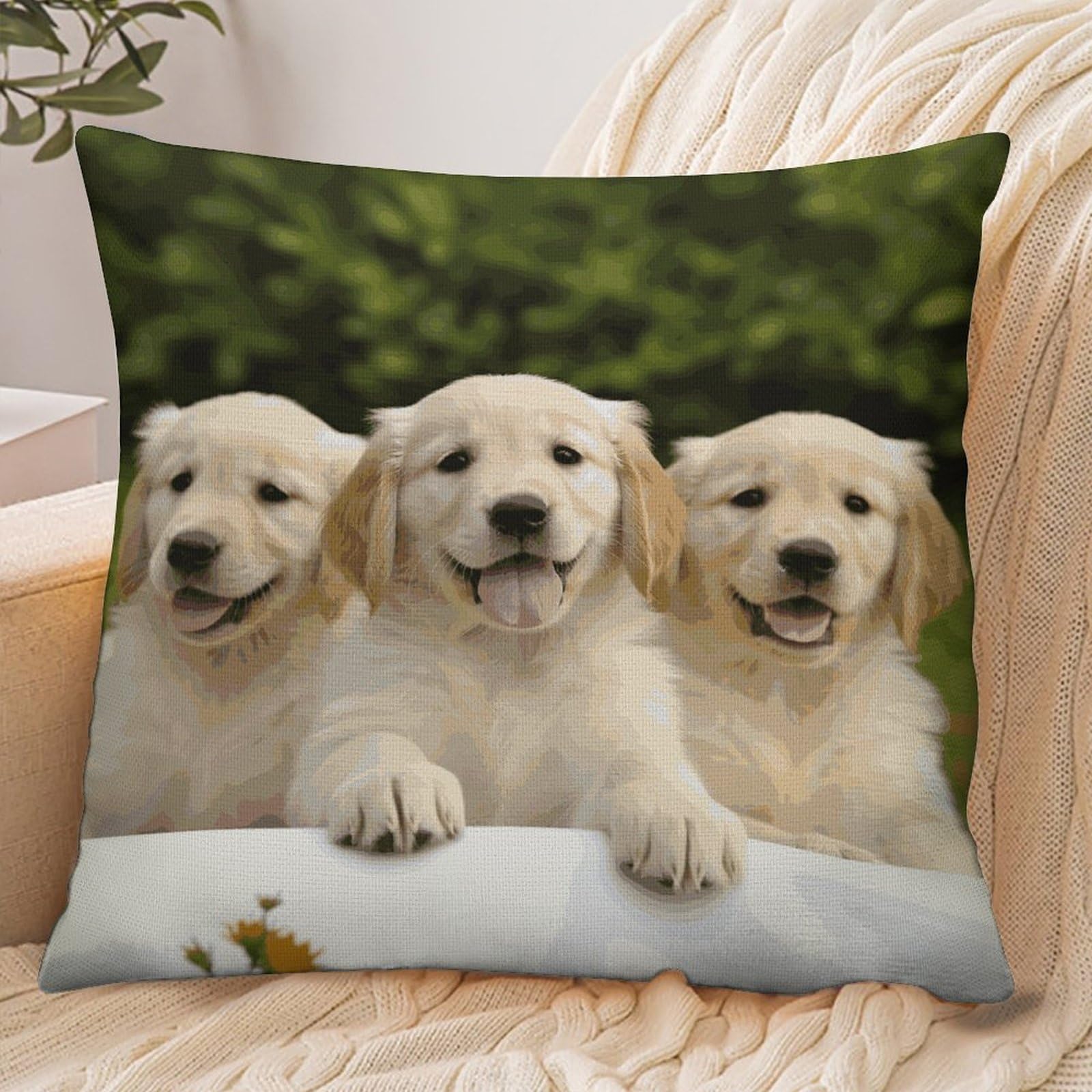 FekiLoot Golden Retriever Puppies Pillowcase Pillow Sham Pillow Case