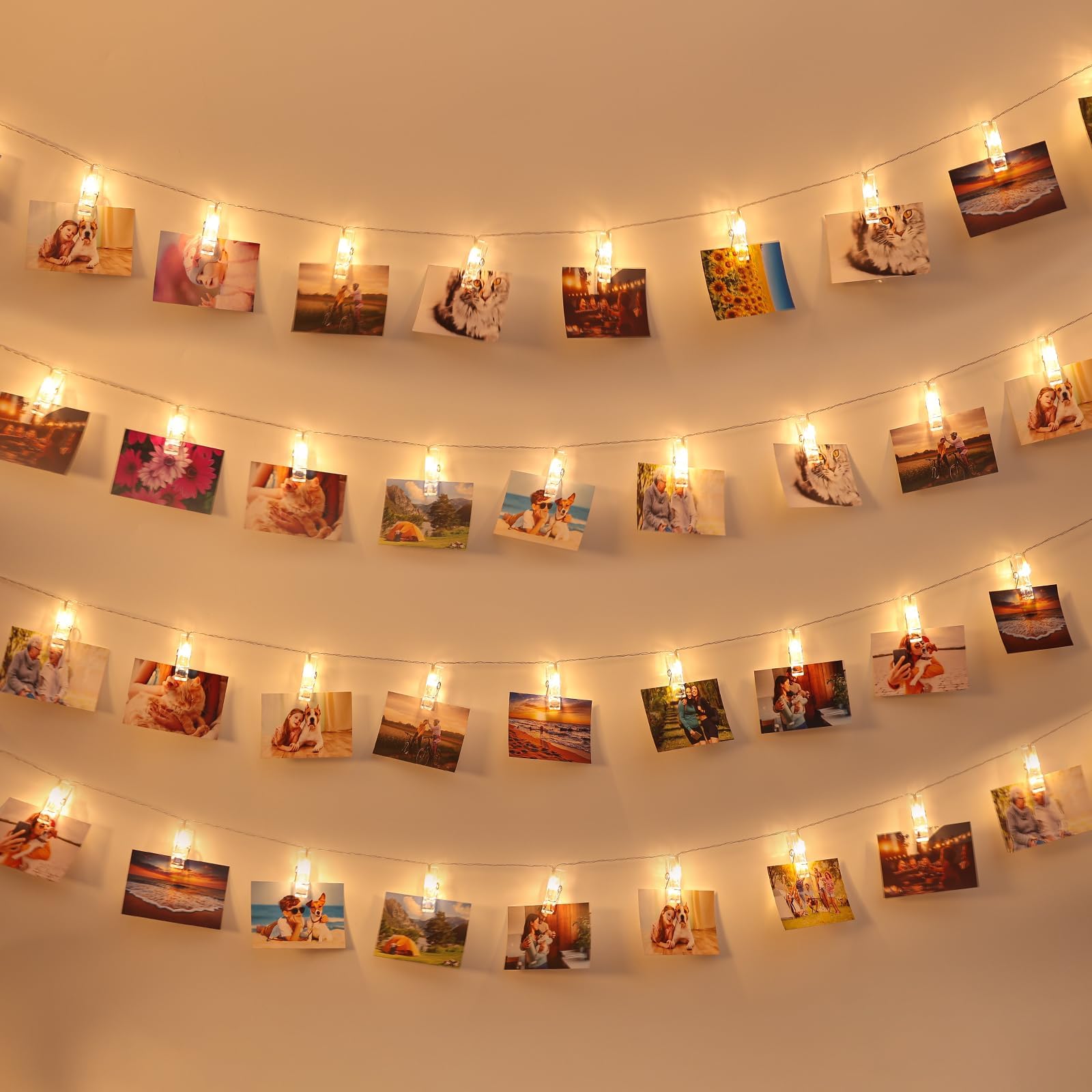 Amazon.com : AOSTAR Photos Clips String Lights 20 LED Battery Operated ...