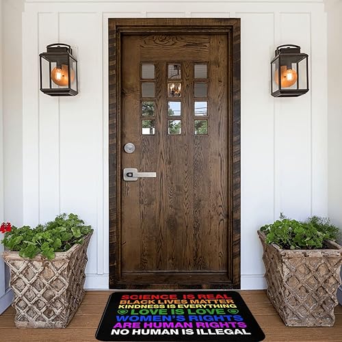 Miniatura 4 de Front Porch Mat Outdoor Science is Real Black Lives Matter BLM Love Rainbow Mat Winter Mat Dorm Room Accessories (Size : 65X90CM)
