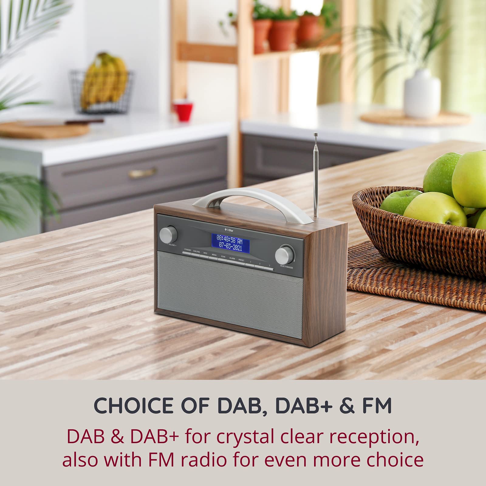 DAB/DAB+ & FM Radio Stereo Speaker, Retro Style Digital Radio Mains or