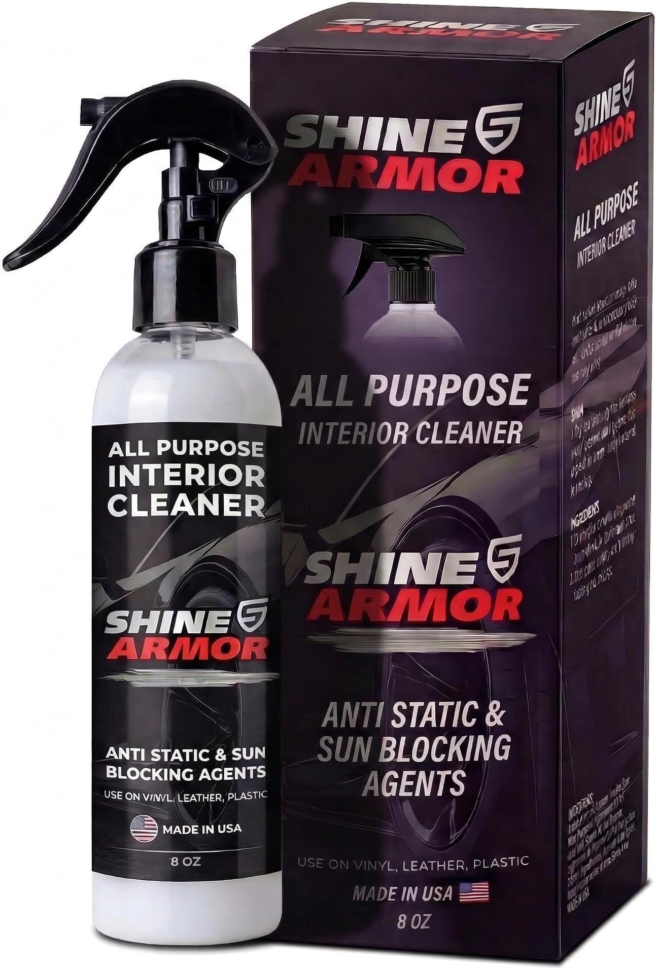 All Purpose Car Interior Cleaner for Car Detailing - Car Carpet Cleaner, Car Seat Cleaner, Car Upholstery Cleaner, Car Leather Cleaner - All-in-1 Car Interior Cleaning Products, Matte