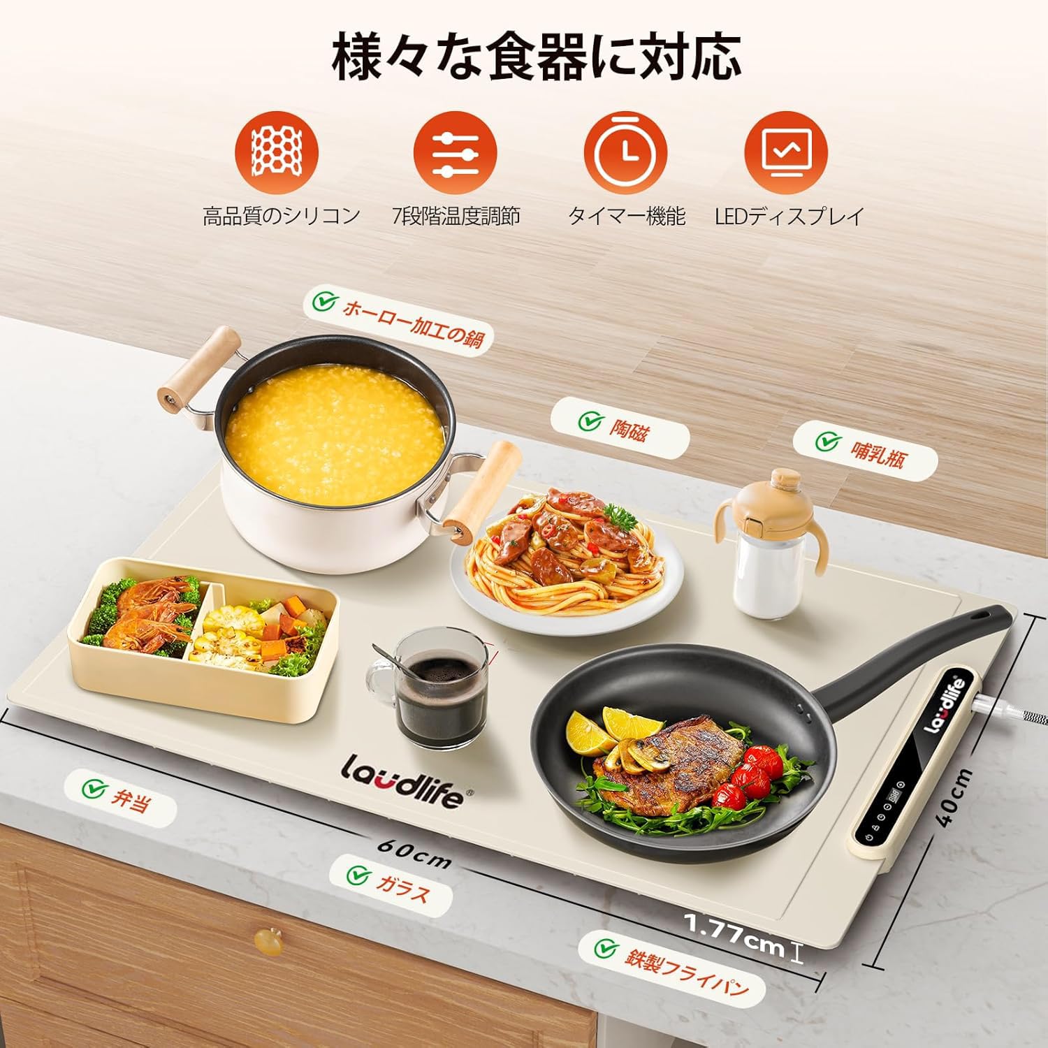 Amazon | Laudlife 保温プレート【王道雑誌で紹介】食品保温プレート 7