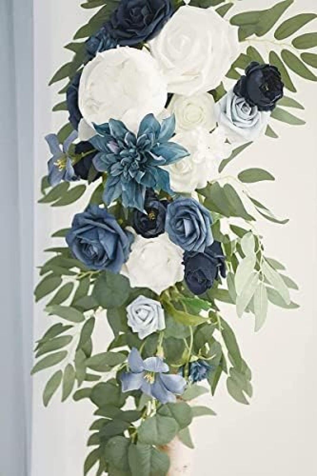 Künstliches Blumenset For Hochzeitsbögen, 2-teiliges Blumenarrangement Mit 3-teiliger Hochzeitsbogen-Drapierung For Zeremonie Und Empfang, Hintergrund Gaze-Vorhang DIY, Chiffon-Volants, Durchsichtig(0