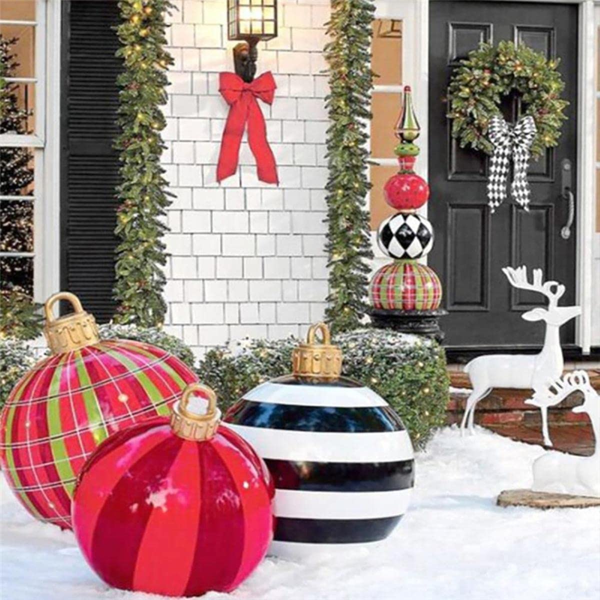 Palle Natale Grandi Decorazioni Natalizie Per Esterno KATELUO Palla Natale Gonfiabile,Palla Gonfiabile Di Natale Decorazioni Natale Esterno Gonfiabili Natale - 9