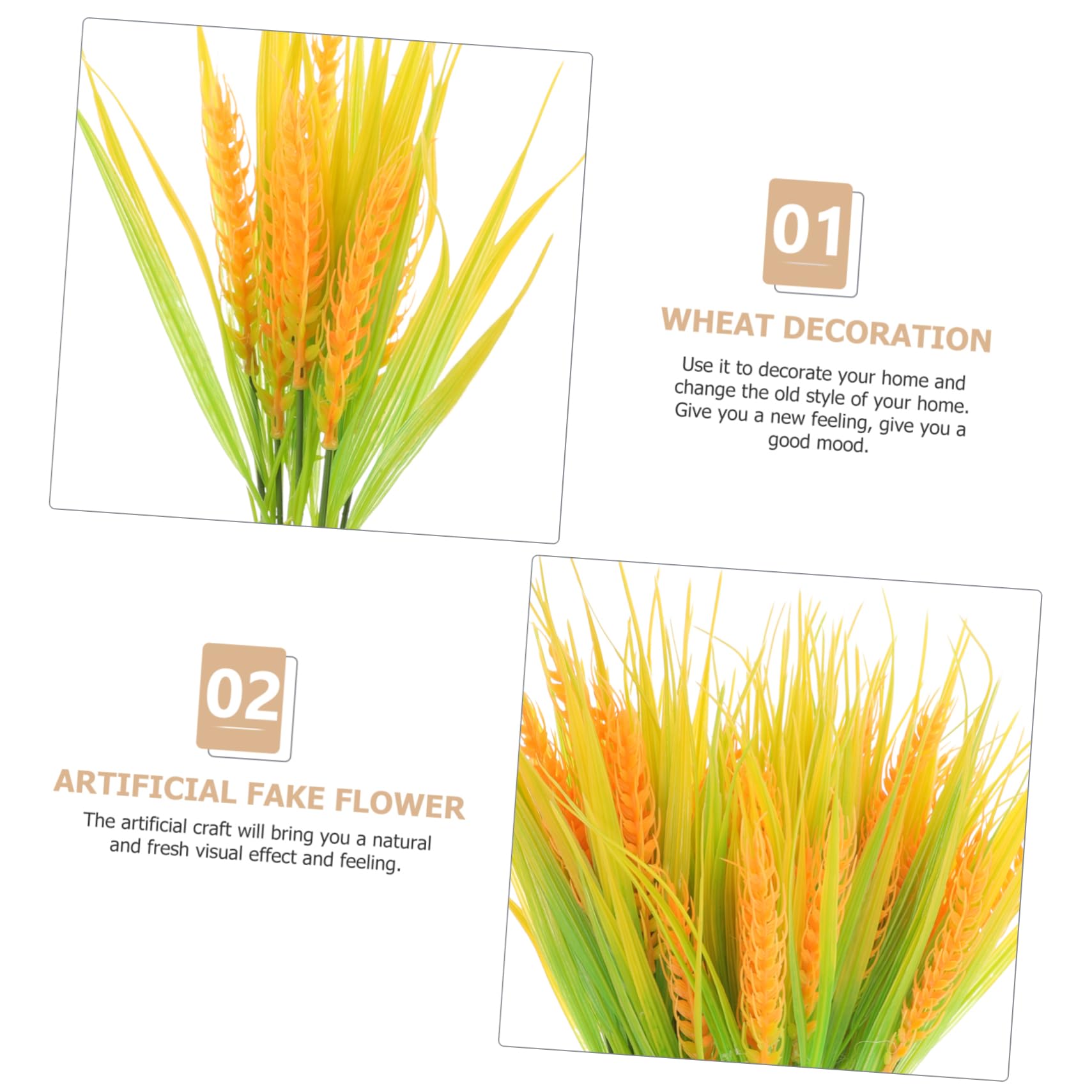 Cabilock Lot De 6 Bouquets De Plantes Artificielles - Tiges De Blé Décoratives - Tiges De Blé Pour Décoration De Centre De Table Pour Fête D'automne