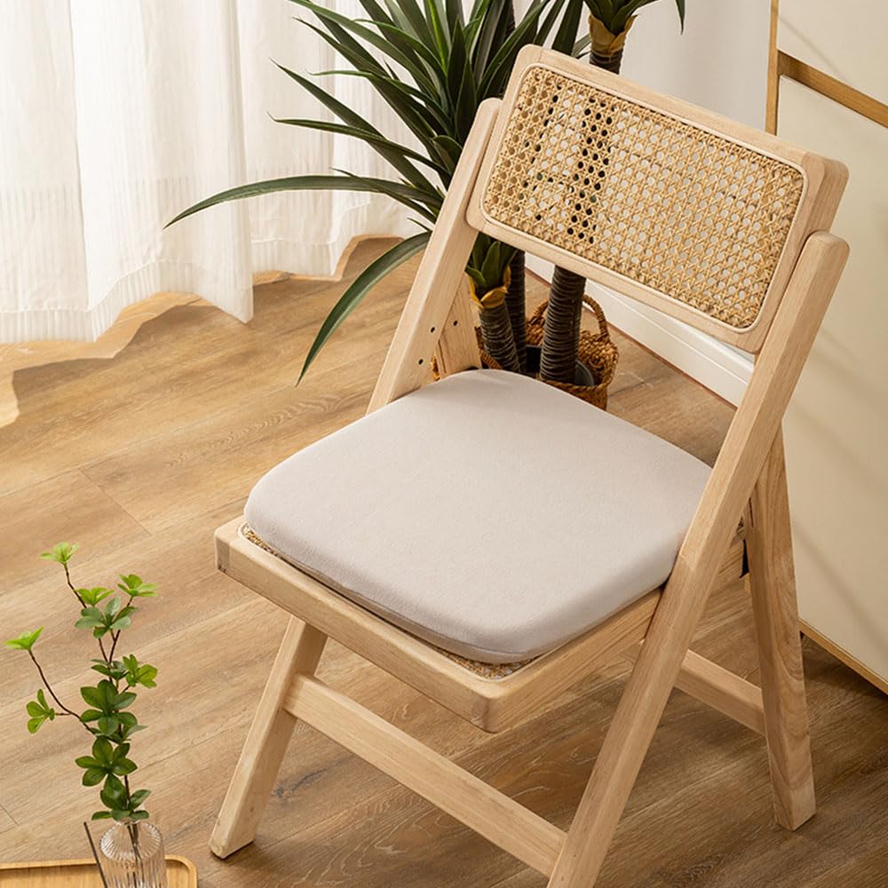 Hixingo Cojines Exterior Jardin Color Sólido Cojines Sillas Jardin Cómodos y Biandos Cojines para Sillas, Cojin Silla Oficina e Exterior (35x35cm,Gris Claro)