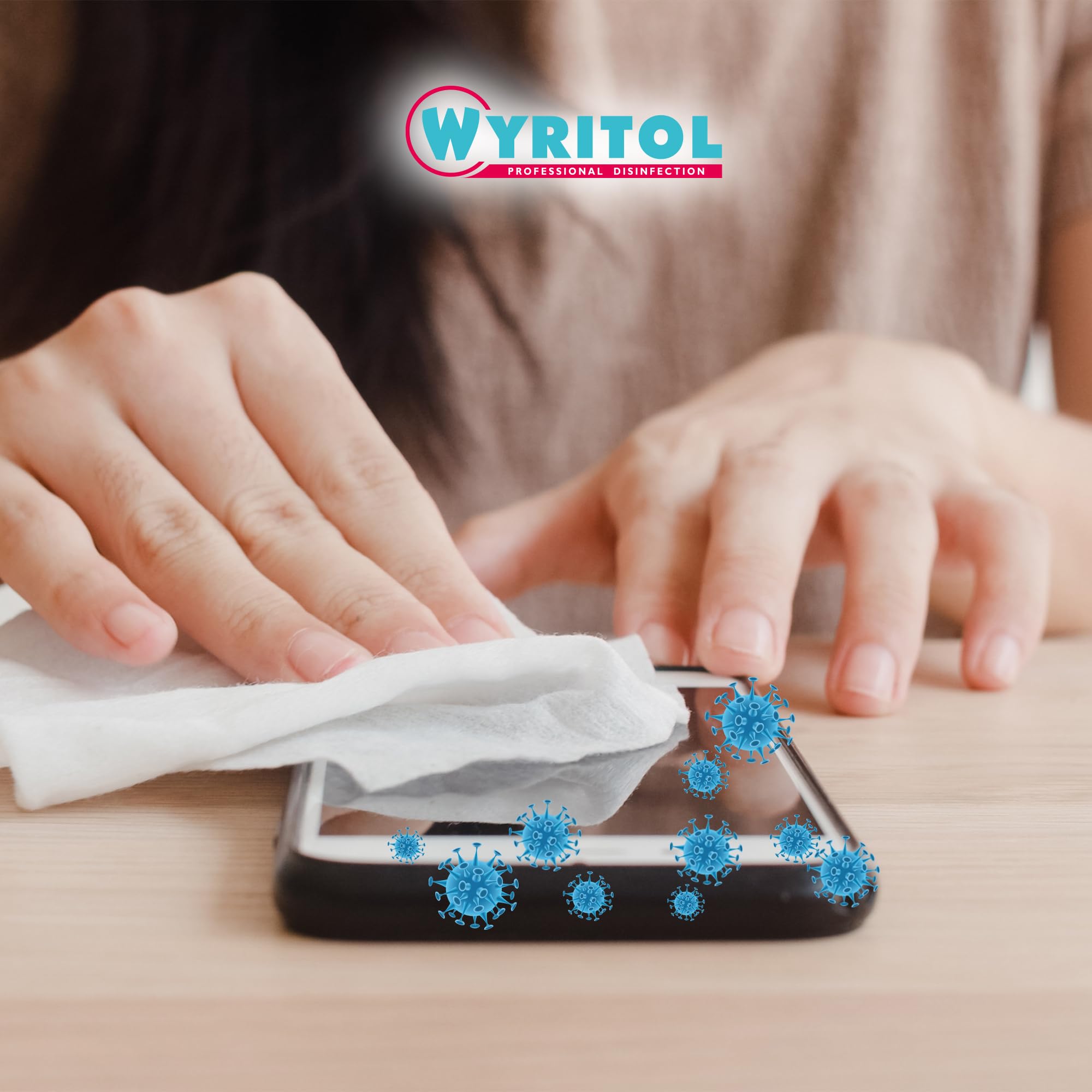 WYRITOL - Lingette désinfectante surfaces - nettoie et désinfecte - Sans rinçage - Usage unique - Multi usages - 120 pièces- Fabrication Française