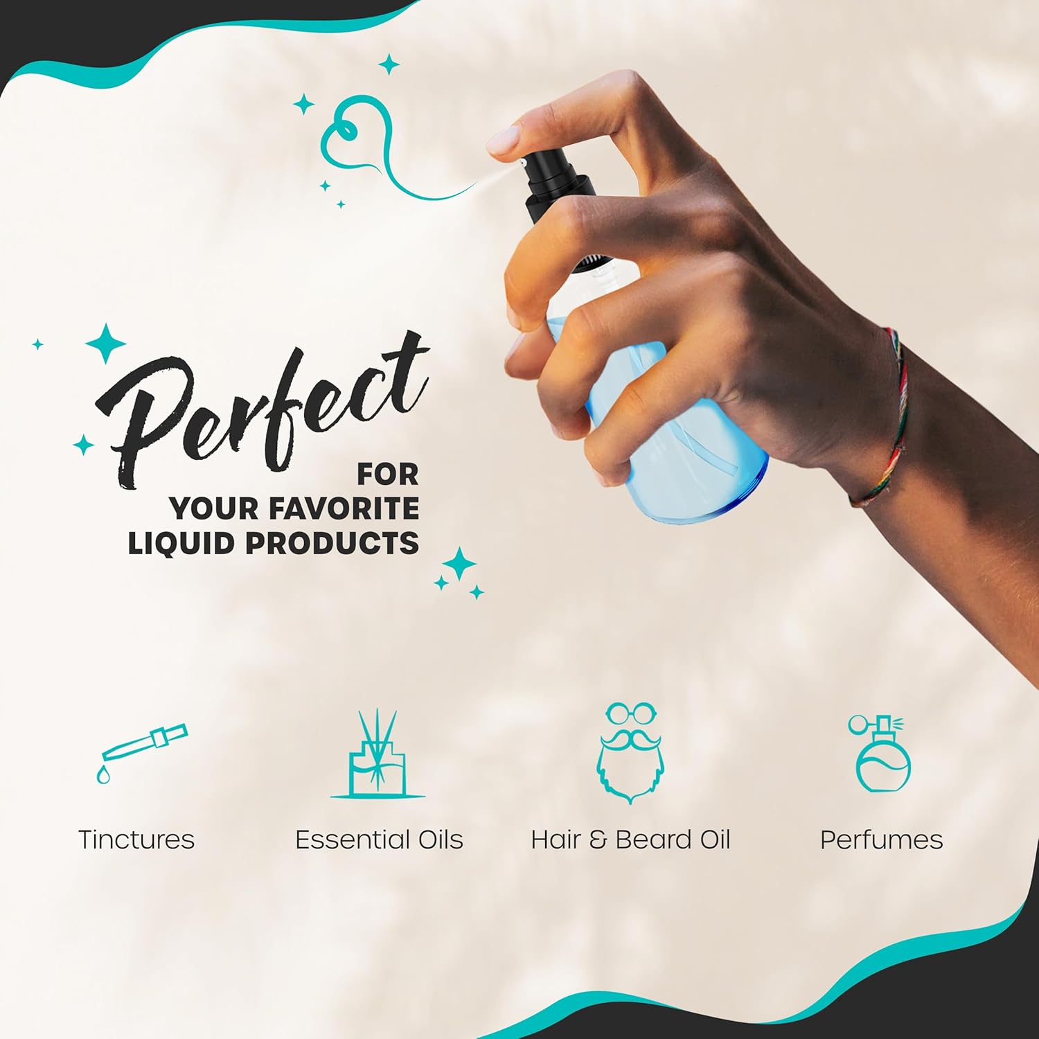 Nevlers Clear Glass Small Spray Bottle 2 Oz 48 Pack | Mini Travel Spray Bottle Set with Funnel, Brush, Marker & Labels | Face, Hair & Body Spritzer Bottles | Small Atomizer Mist Bottles for Perfume