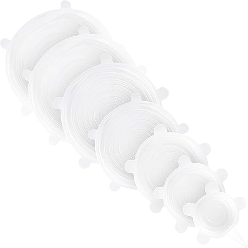 Miniatura 2 de Tapas de silicona (7 unidades, incluye tamaño XL), reutilizables, durables y ampliables para ajustarse a varios tamaños y formas de recipientes.