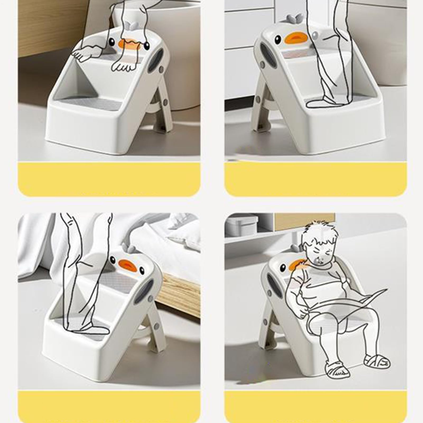 Taburete Infantil - Escalera de baño Infantil, Taburete Plegable de 2