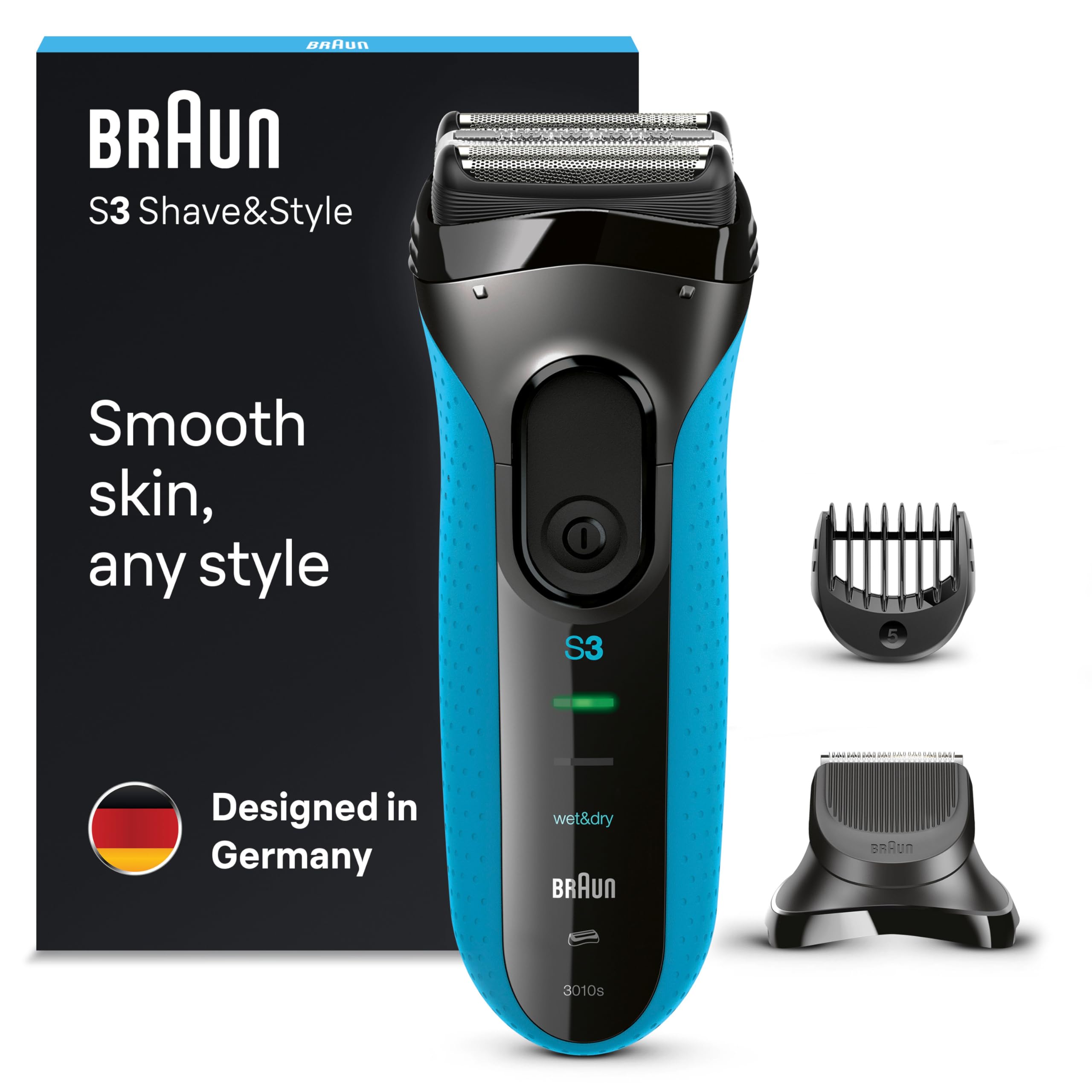 Braun Series 3 Rasierer Herren, 3-in-1-Elektrorasierer, Barttrimmer mit ...