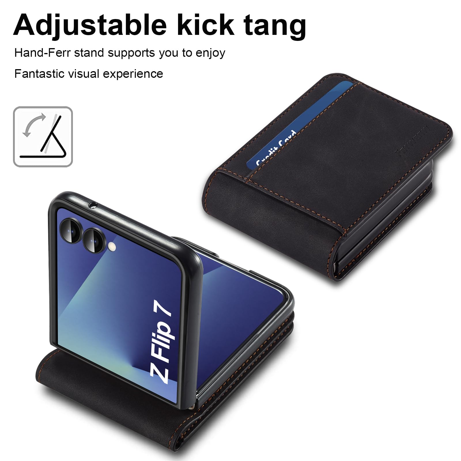 Samsung Galaxy Z Flip 7ブラック ケース付き Amazon.co.jp: Samsung Galaxy Z Flip 7 5G用レザーケース カード