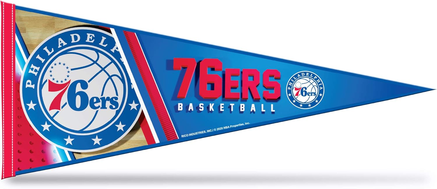 Rico Industries NBA Basketball Primary 12" x 30" Felt Wall Décor Pennant - Great for Home/Bed Room/Man Cave Décor