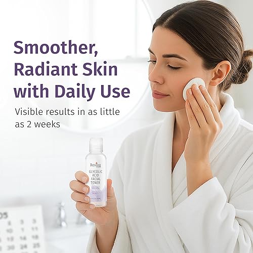 Miniatura 3 de Reviva Labs Tónico de ácido glicólico, exfoliante facial suave, solución tonificante sin picazón y pH equilibrado con ácido glicólico al 4.2%,