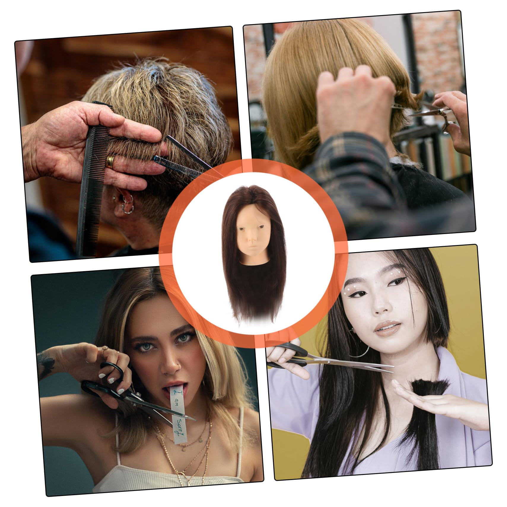 Beavorty 2 Sätze Frisurmodellkopf Perücken Puppenkopf Schaufensterpuppe Haarübungsleiter Haar Mannequin Kopf Kopfpuppe Mit Haaren Köpfe Für Die Kosmetik, Echthaar Gemischte Seide
