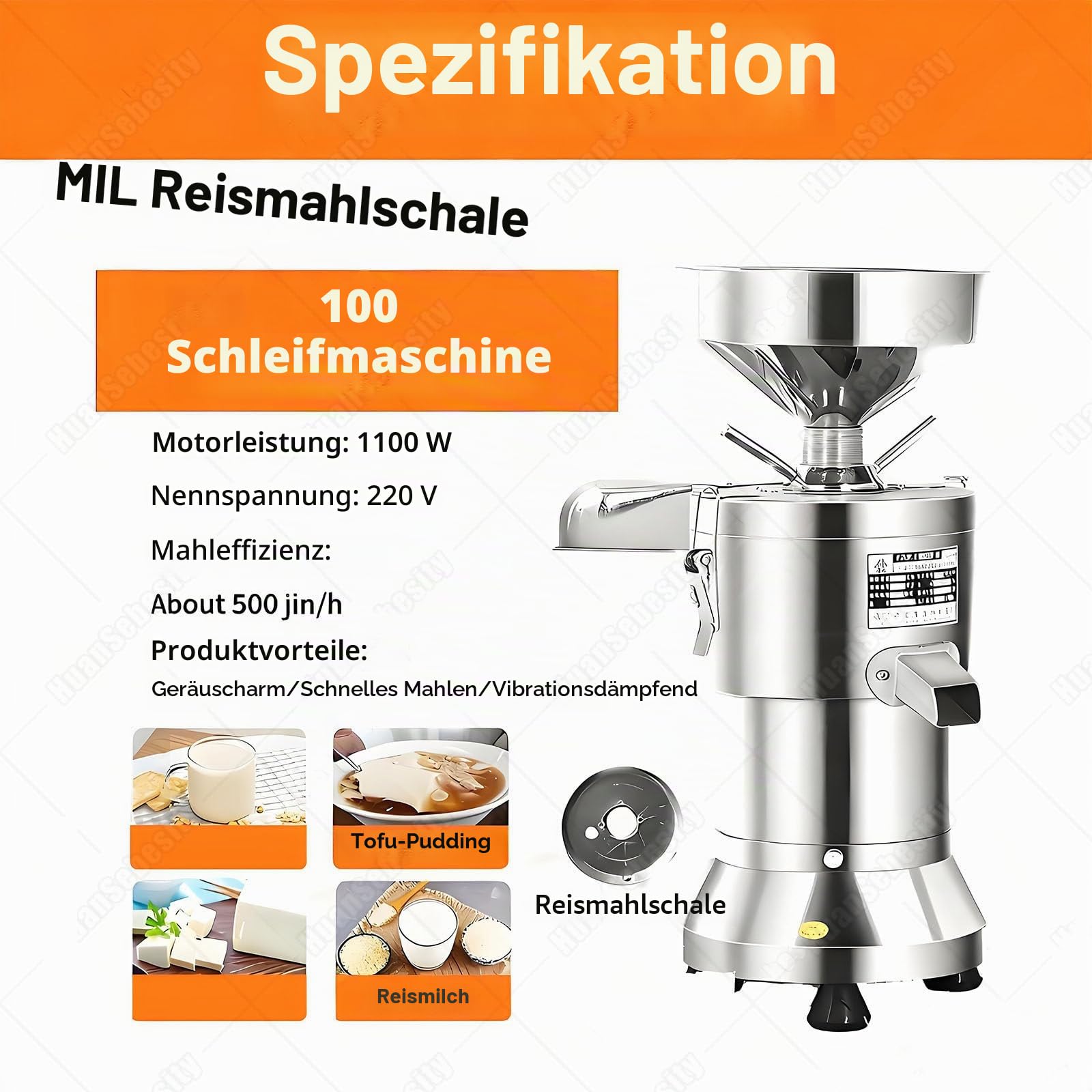 Kommerzielle Sojamilchbereiter,1100W Hohe Leistung,2800 U/Min Schnelles Mahlen,Einfache Reinigung Mit Doppelfiltern,für Sojamilch in Der Küche,Getrocknete Bohnen,Tofu