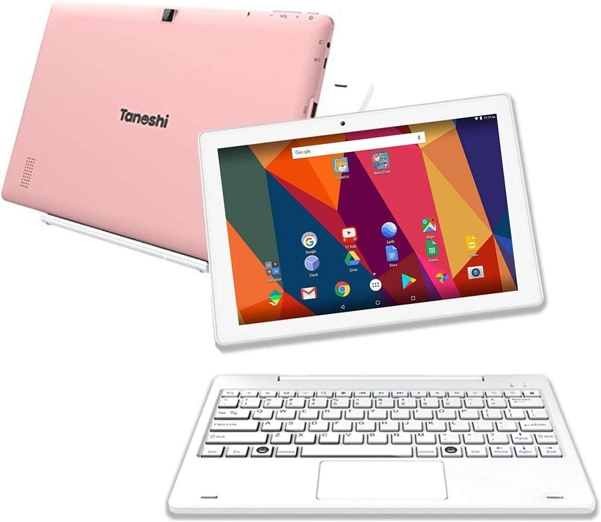 Tanoshi 2-in-1 Kids Computer a Kids Laptop for Ages 6-12, 10.1" HD Touchscreen Display (Pink)