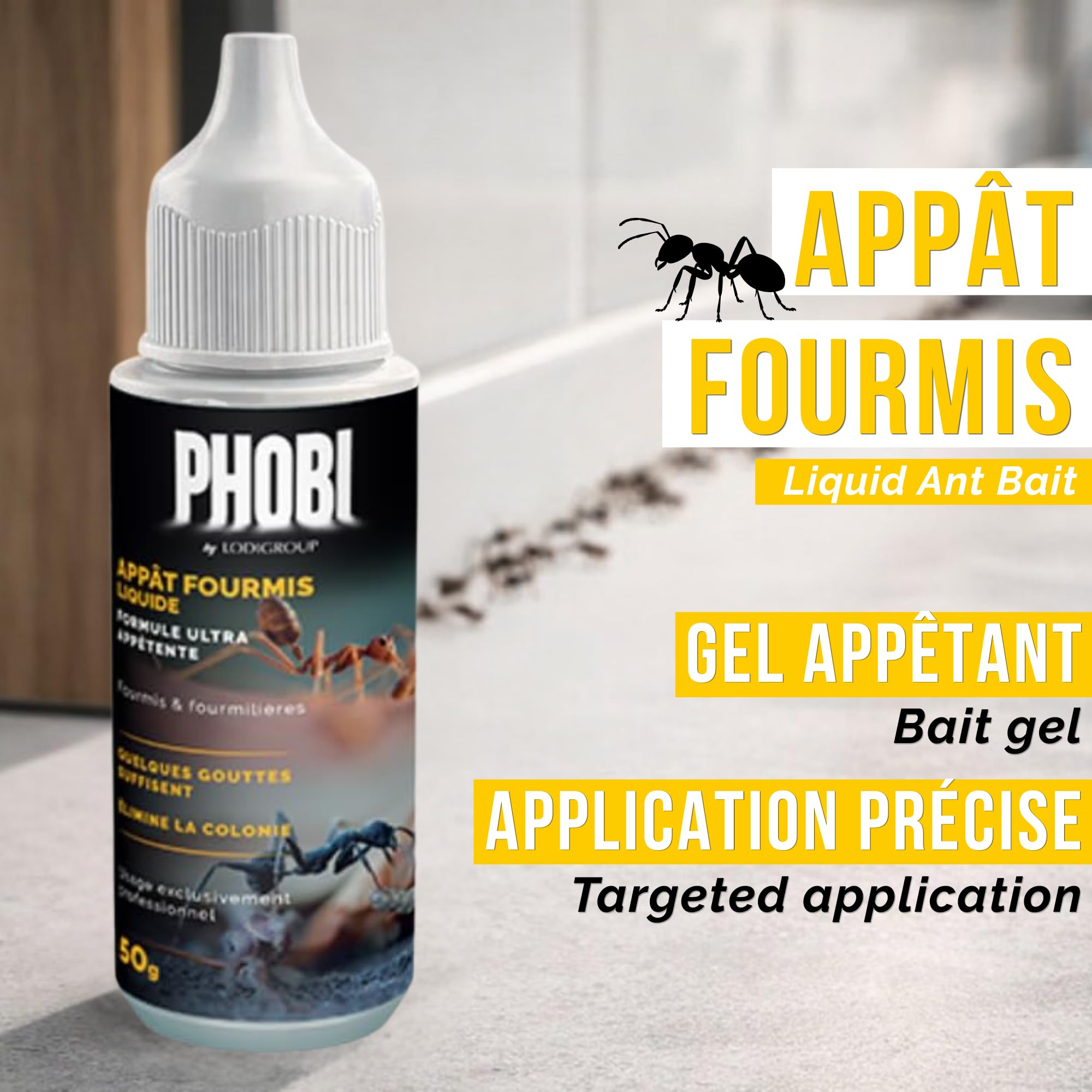 Raxit Appât liquide pour fourmis PHOBI 50 g – Élimination des colonies intérieures et extérieures – Résultats