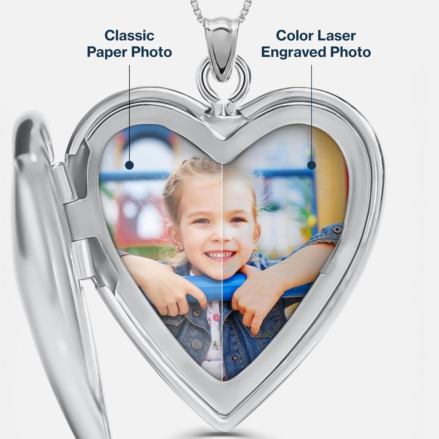 PicturesOnGold.com Forever In My Heart Locket Necklace for Women That Hold Pictures in Silver or Yellow Gold. - Image 2