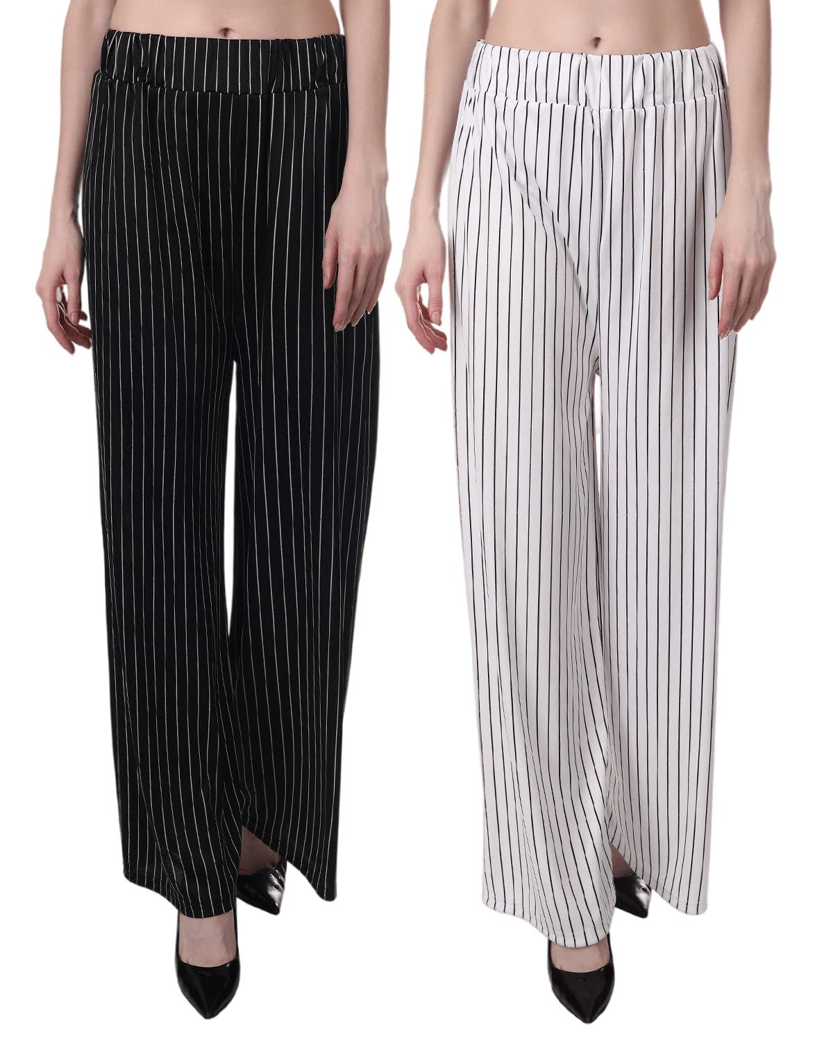 pixie Printed Striped Western Palazzo/Trouser/Pant for Women/Girls Combo (Waist 28 Inches to 36 Inches) Assorted Colours-picture-19