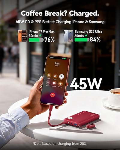 Miniatura 2 de INIU Portable Charger, Ultra Slim 10000mAh 45W PD Power Bank, Fast Charging Mini Battery Pack, Travel Trip Family Essentials Powerbank for College